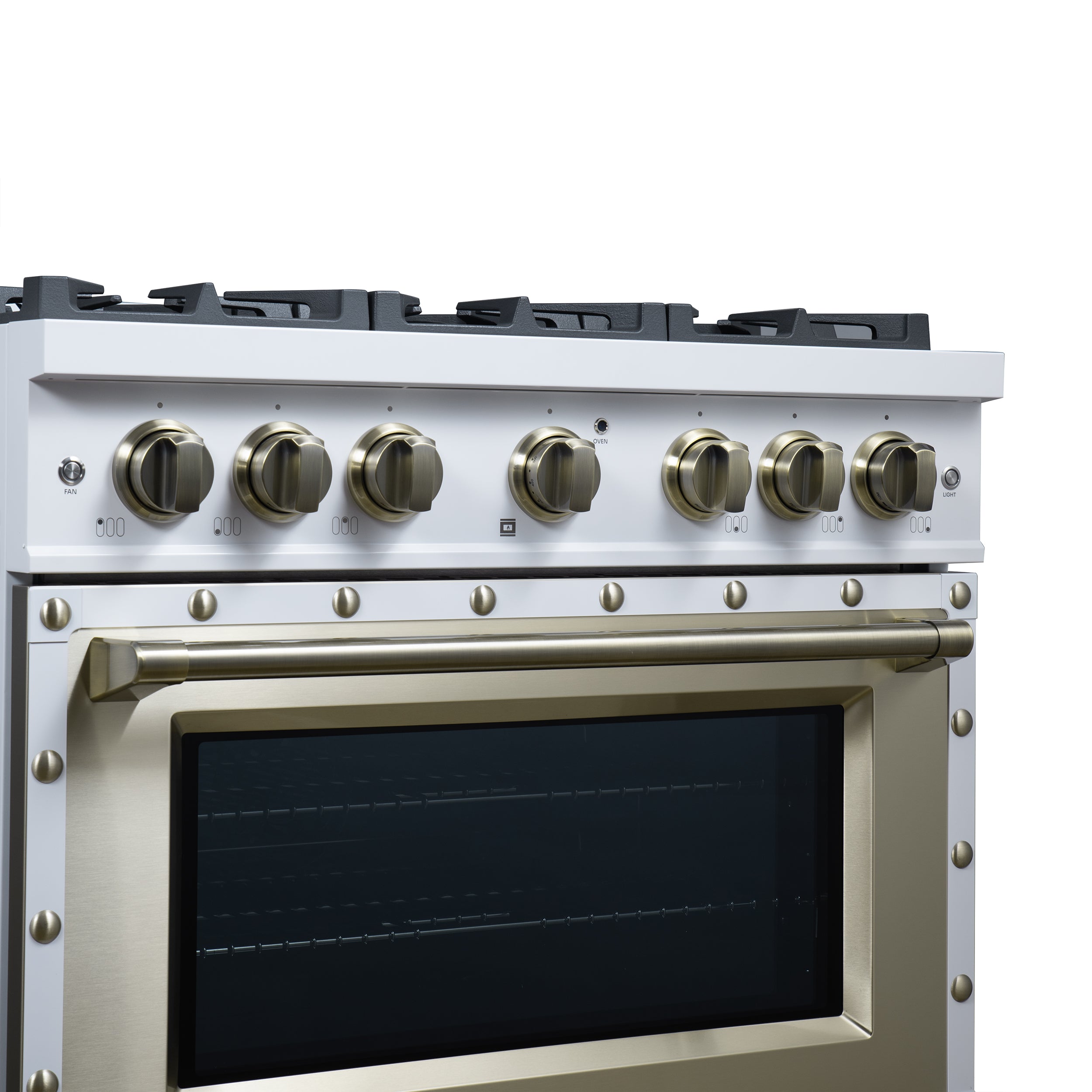 Forno Valente 36 in. 5.2 Cu.ft. White Gas Range with 6 Sealed Burners and Air Fry | FFSGS6299-36CPWHT
