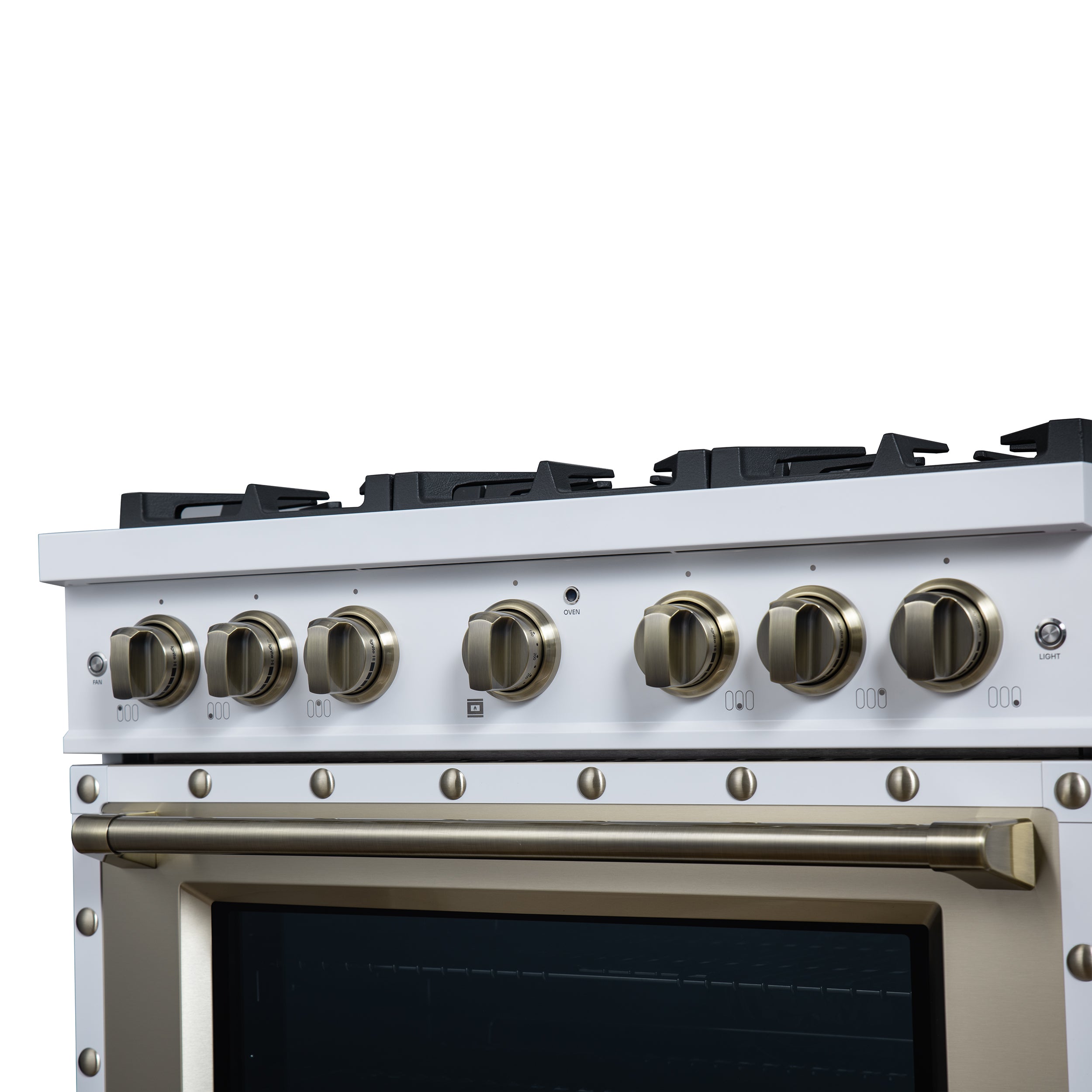 Forno Valente 36 in. 5.2 Cu.ft. White Gas Range with 6 Sealed Burners and Air Fry | FFSGS6299-36CPWHT
