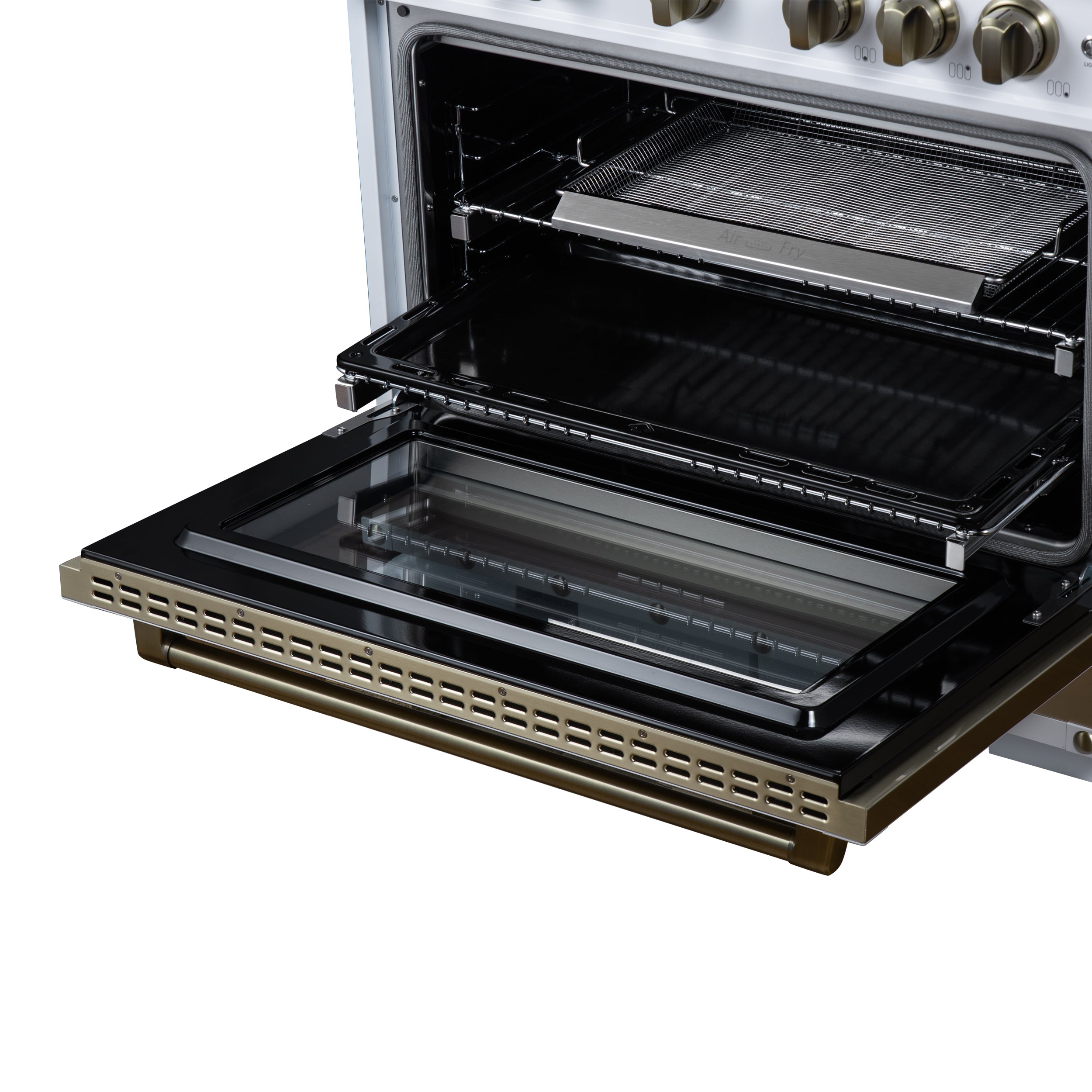 Forno Valente 36 in. 5.2 Cu.ft. White Gas Range with 6 Sealed Burners and Air Fry | FFSGS6299-36CPWHT