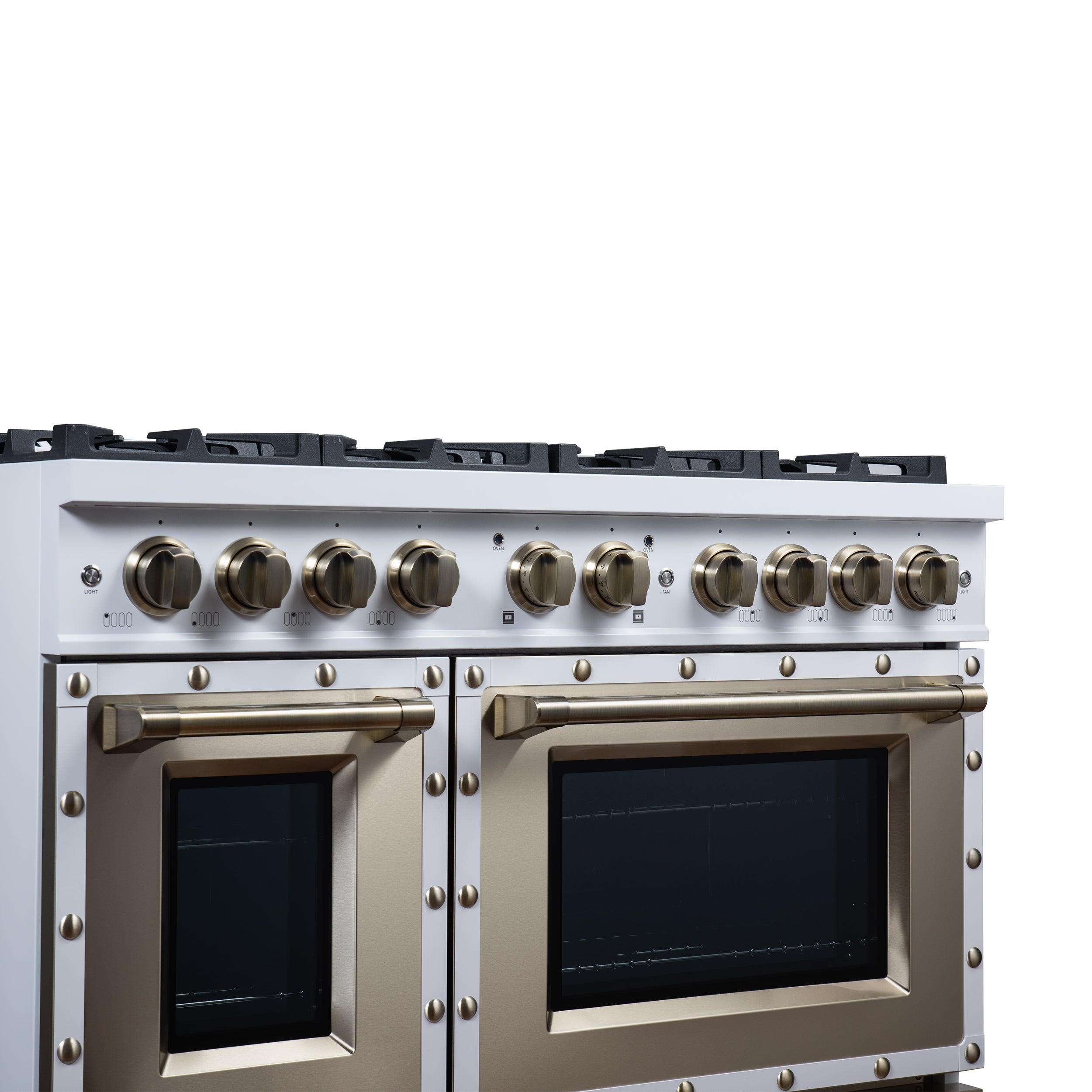 Forno Valente 48 in. 6.7 Cu.ft. White Gas Range with 8 Sealed Burners and Air Fry | FFSGS6299-48CPWHT