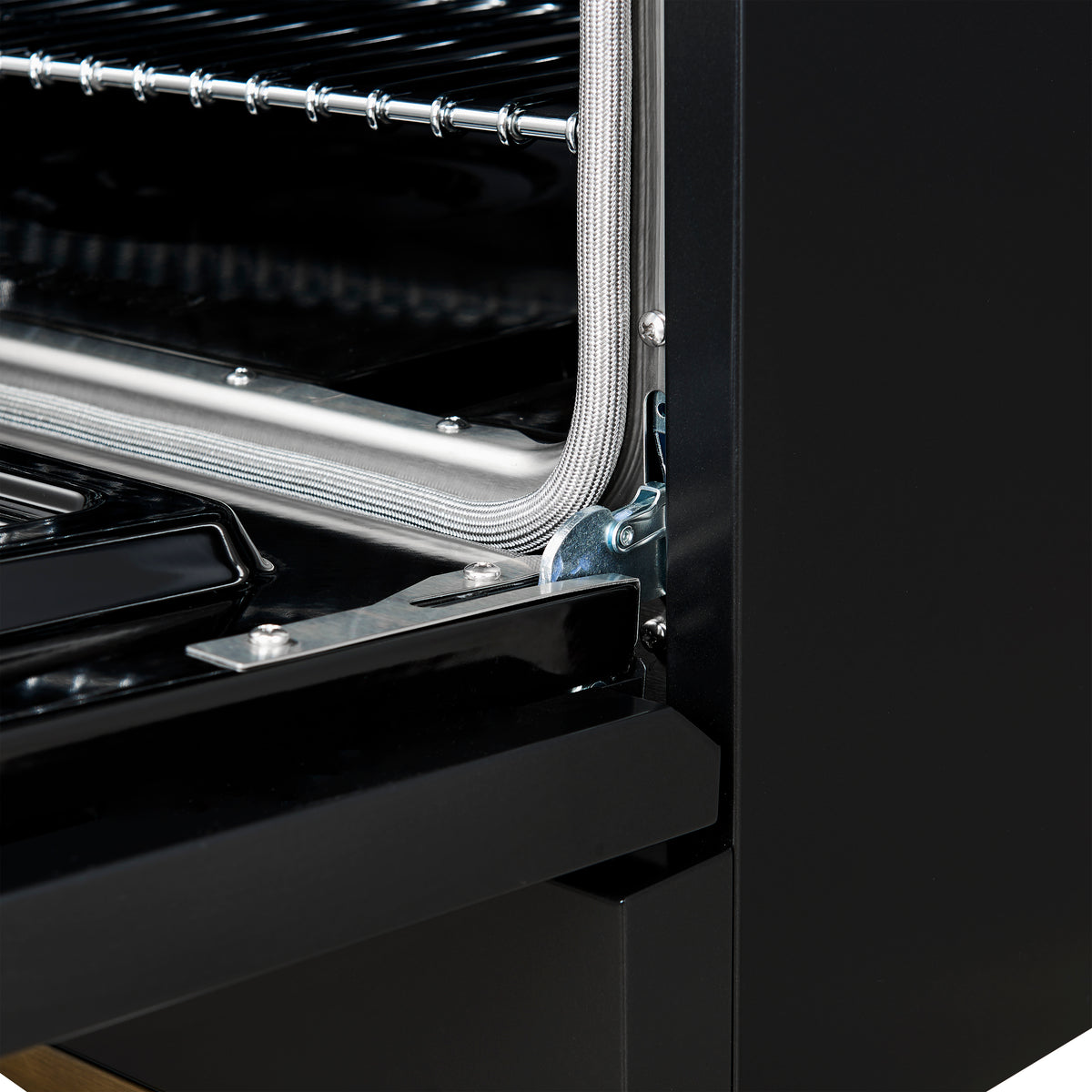 Forno Antico 36 in. 4.5 cu. ft. 6-Burner Black Gas Range with Antique Brass Accents | FFSGS6219-36BLK