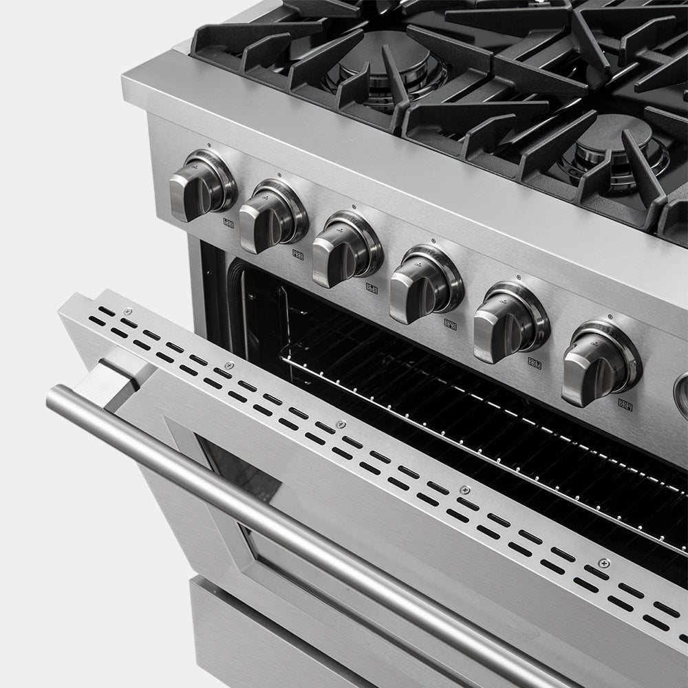 Forno Marco 36 in. 5.36 cu.ft. Stainless Steel Gas Range with 6 Burners | FFSGS6277-36