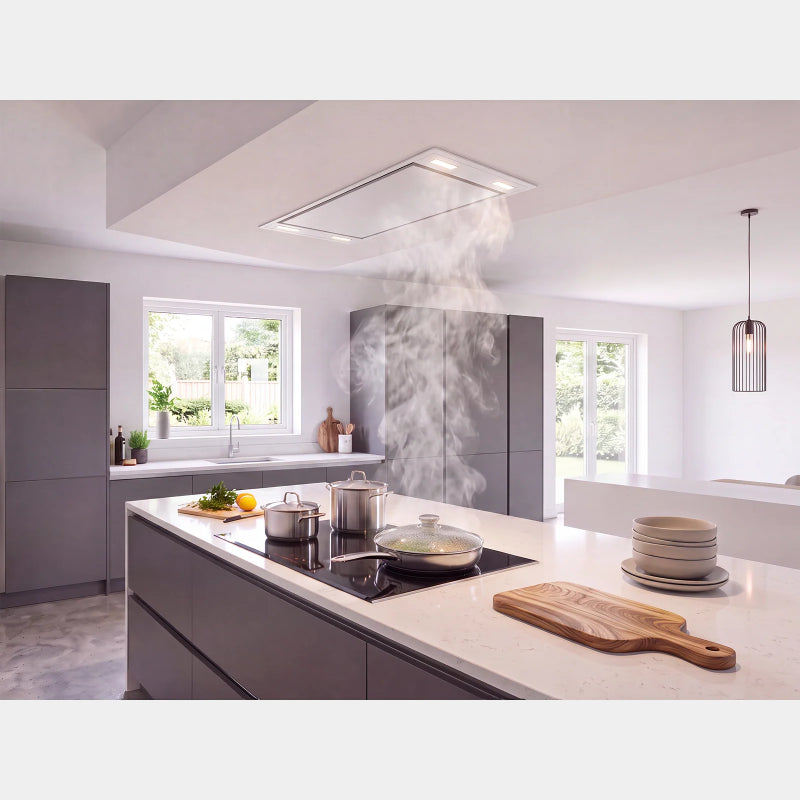 VICTORY Horizon 900 CFM White Flush Ceiling Mount Range Hood | HORIZON-WH