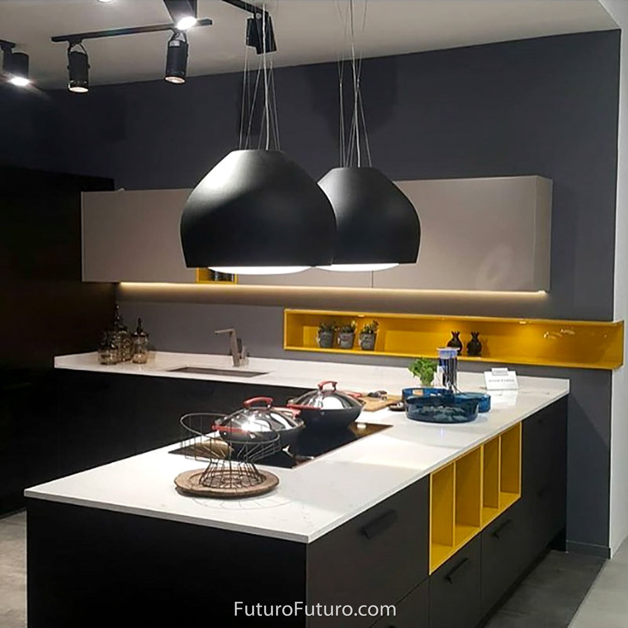 Futuro Dome 21 in. 940 CFM Black Island Mount Range Hood | IS21DOME-BLK