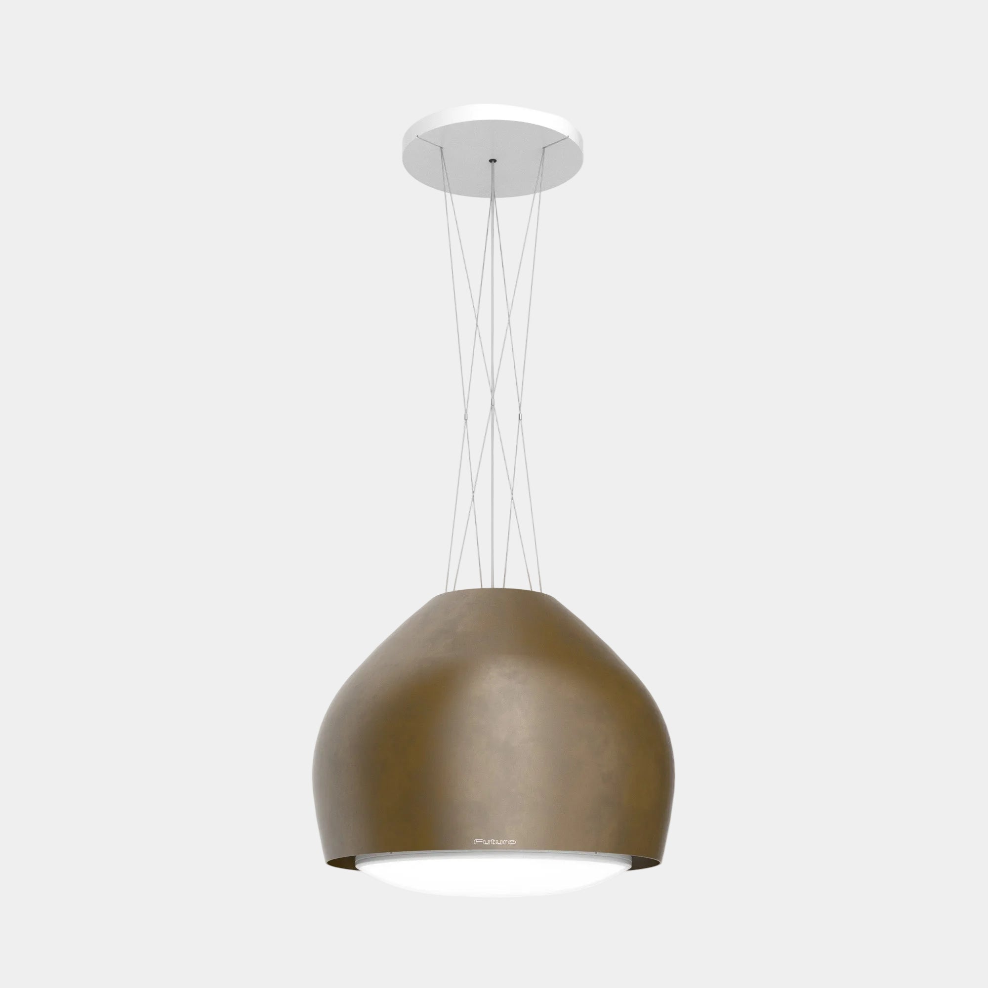 Futuro Dome 21 in. 940 CFM Brass Island Mount Range Hood | IS21DOME-BRS