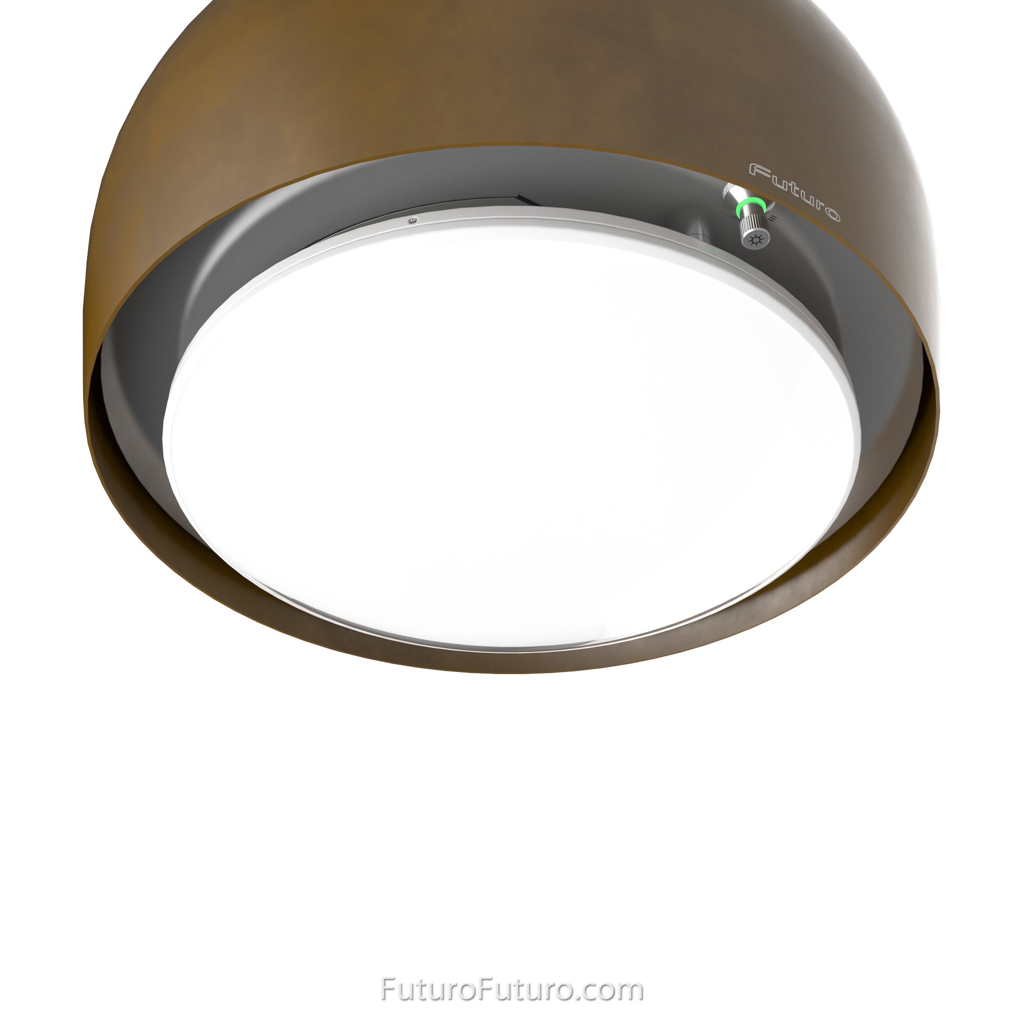 Futuro Dome 21 in. 940 CFM Brass Island Mount Range Hood | IS21DOME-BRS
