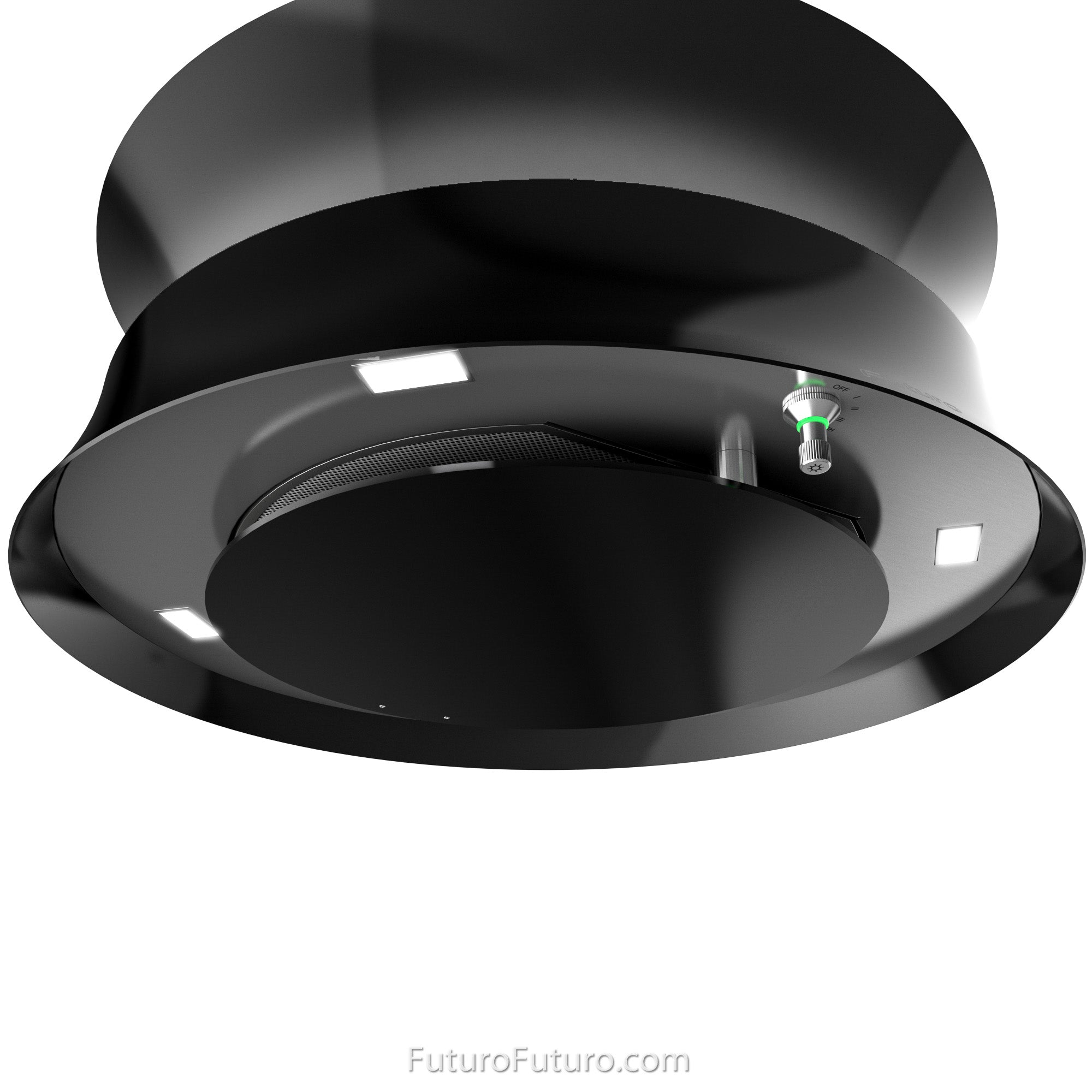 Futuro Arena 24 in. 940 CFM Black Island Mount Range Hood | IS24ARENA-BLK