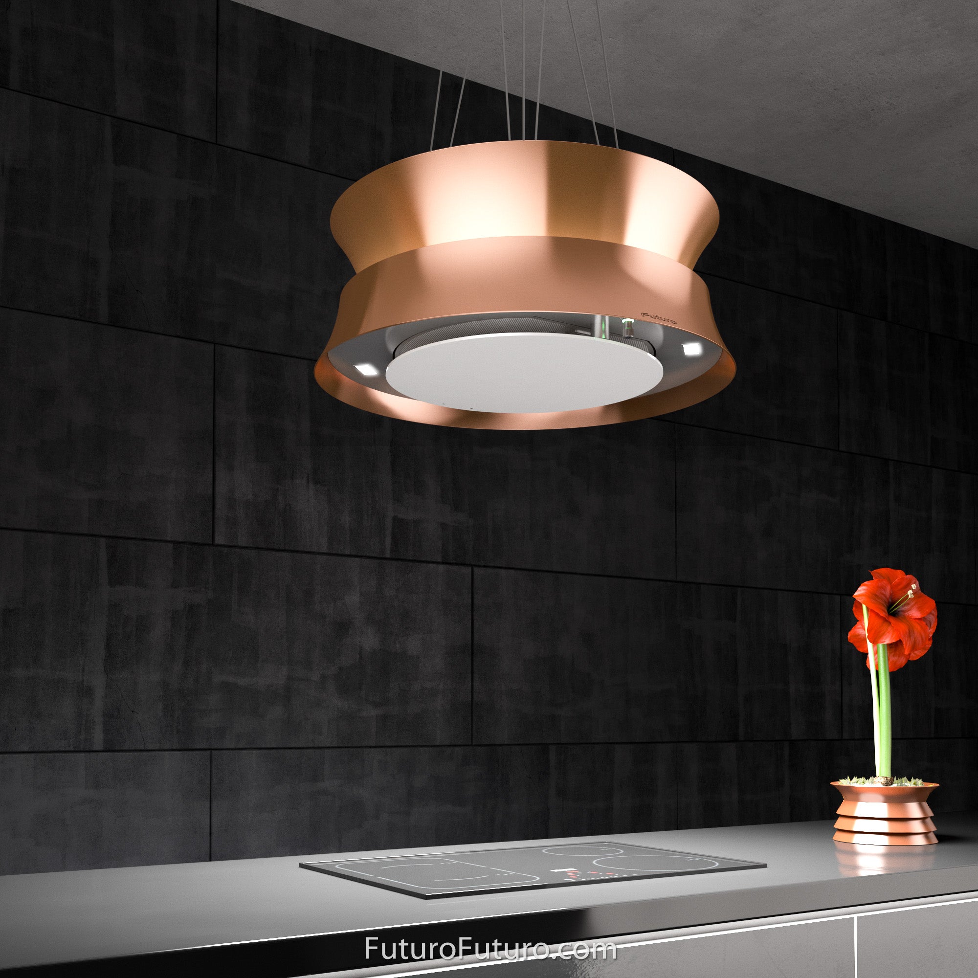 Futuro Arena 24 in. 940 CFM Copper Island Mount Range Hood | IS24ARENA-CR