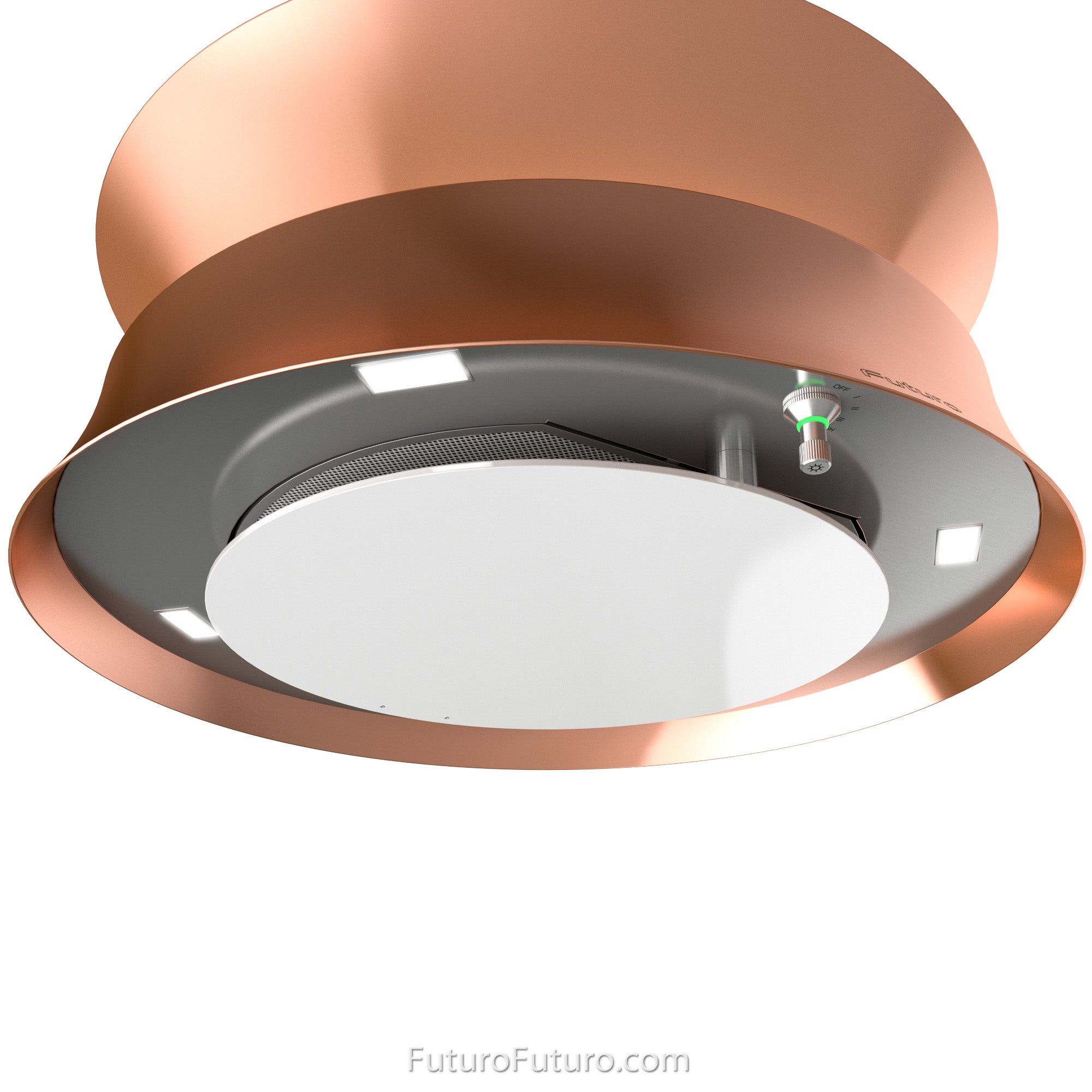 Futuro Arena 24 in. 940 CFM Copper Island Mount Range Hood | IS24ARENA-CR