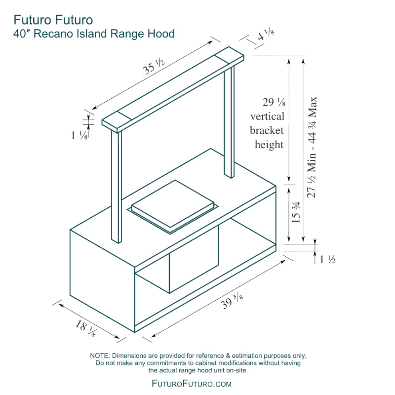 Futuro Recano 48 in. 940 CFM Stainless Steel Island Mount Range Hood | IS40RECANO