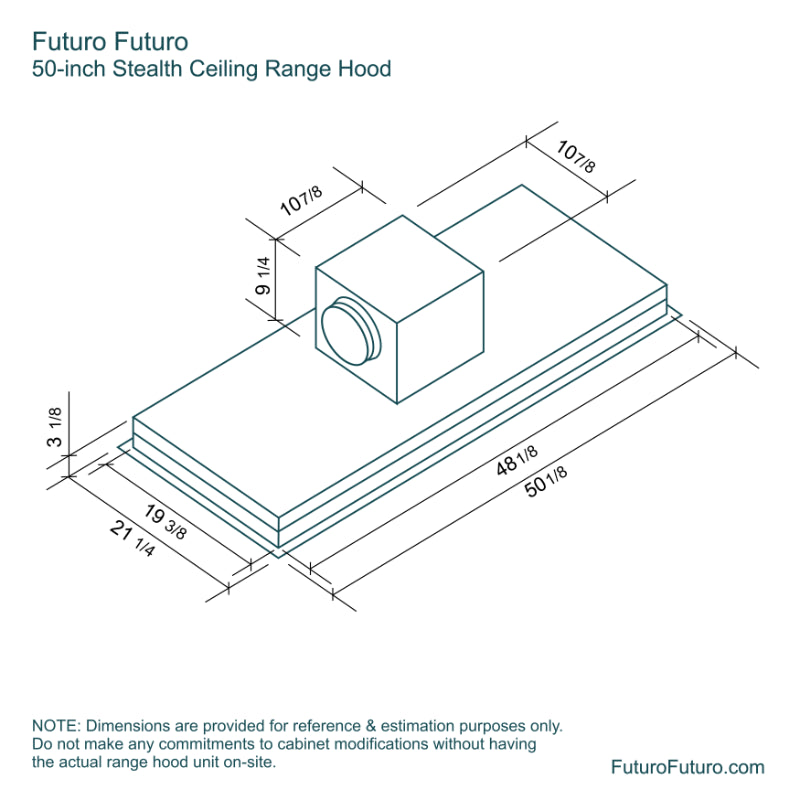 Futuro Stealth 50 in. 940 CFM Black Ceiling Mount Range Hood | IS50STEALTH-BLK