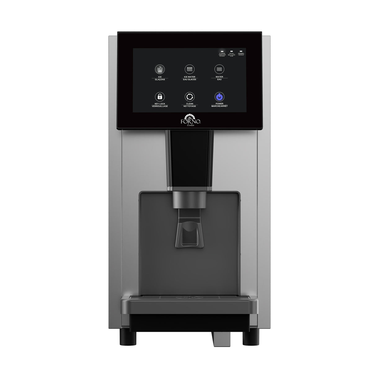 Fresco 14 Inch Countertop Ice Maker & Dispenser, 154 lbs Chewable nugget Ice daily, Self-Clean, Touch Controls, Stainless Steel