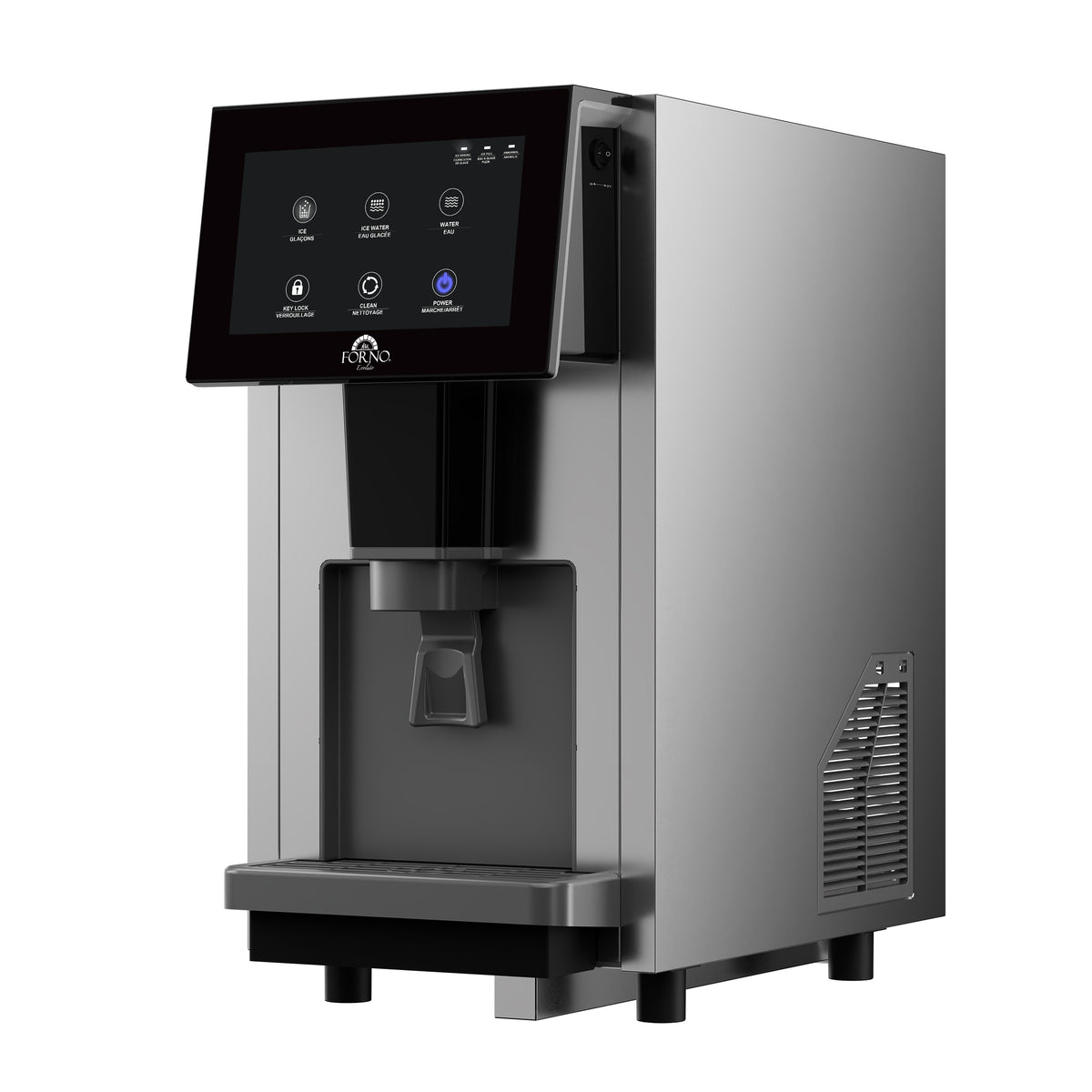 Fresco 14 Inch Countertop Ice Maker & Dispenser, 154 lbs Chewable nugget Ice daily, Self-Clean, Touch Controls, Stainless Steel