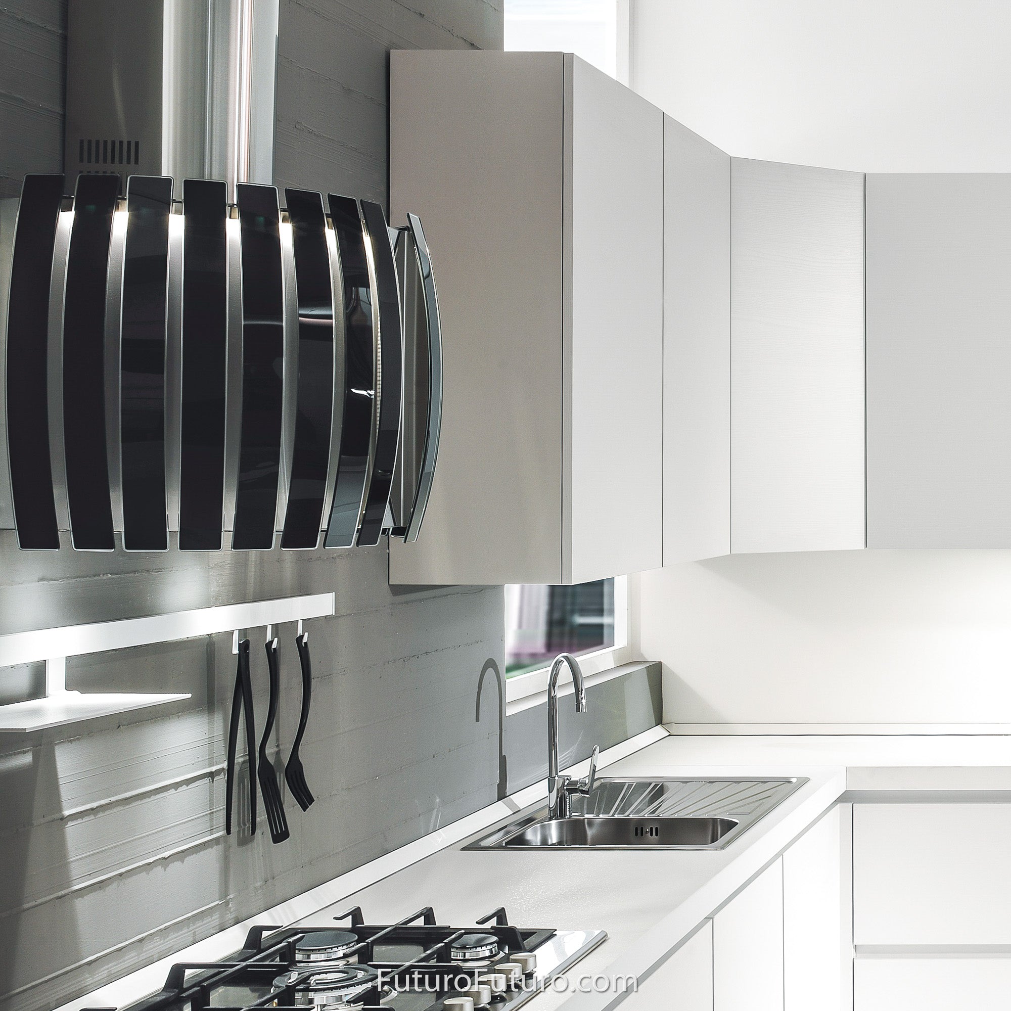 Futuro Pearl 26 in. 940 CFM Black Wall Mount Range Hood | WL26PEARL-BLK