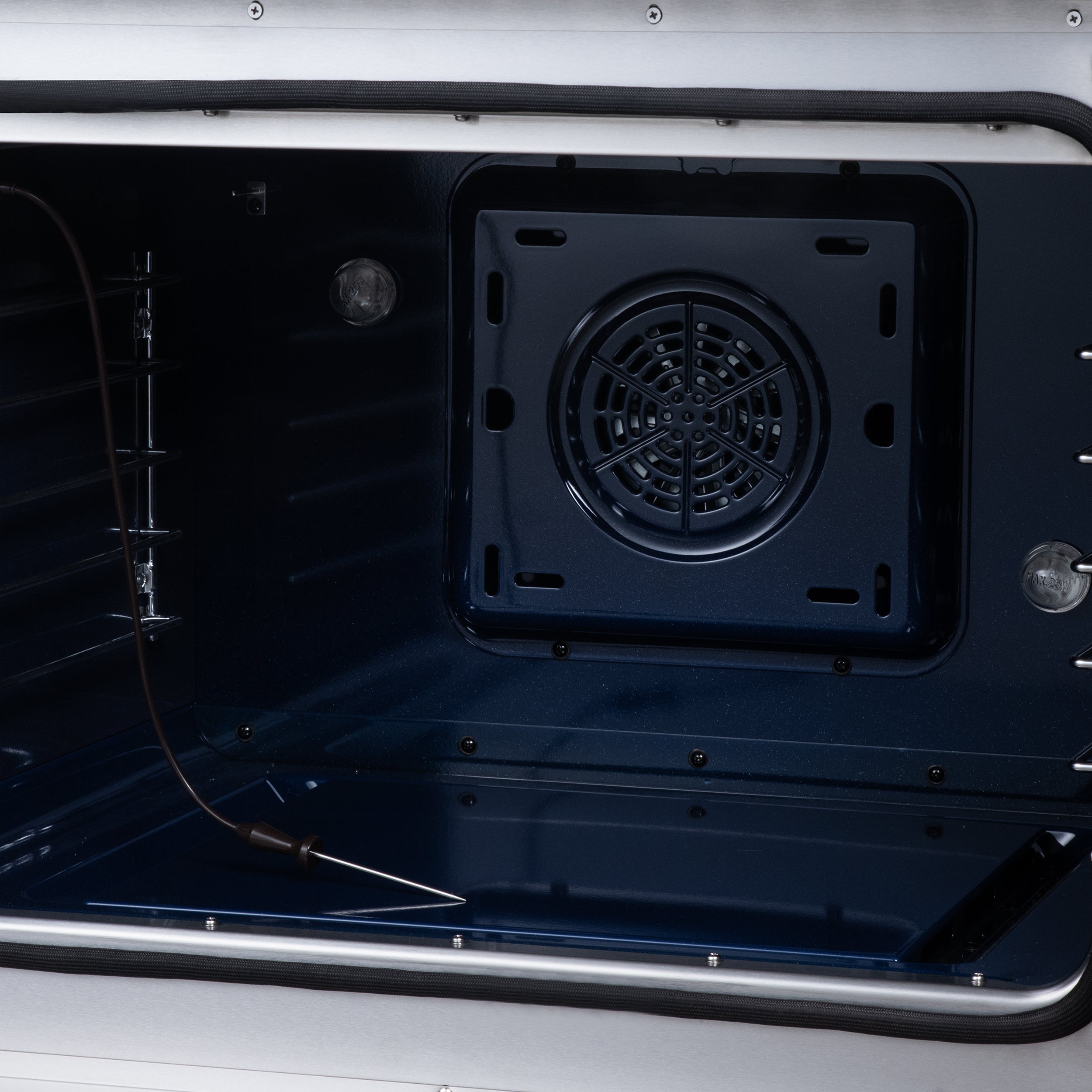 Maximus 36-Inch Induction range, French Door, 5 Cooking Zones, 5.36 cf. Convection Oven, Air Sous Vide, Air Fry Basket, Black