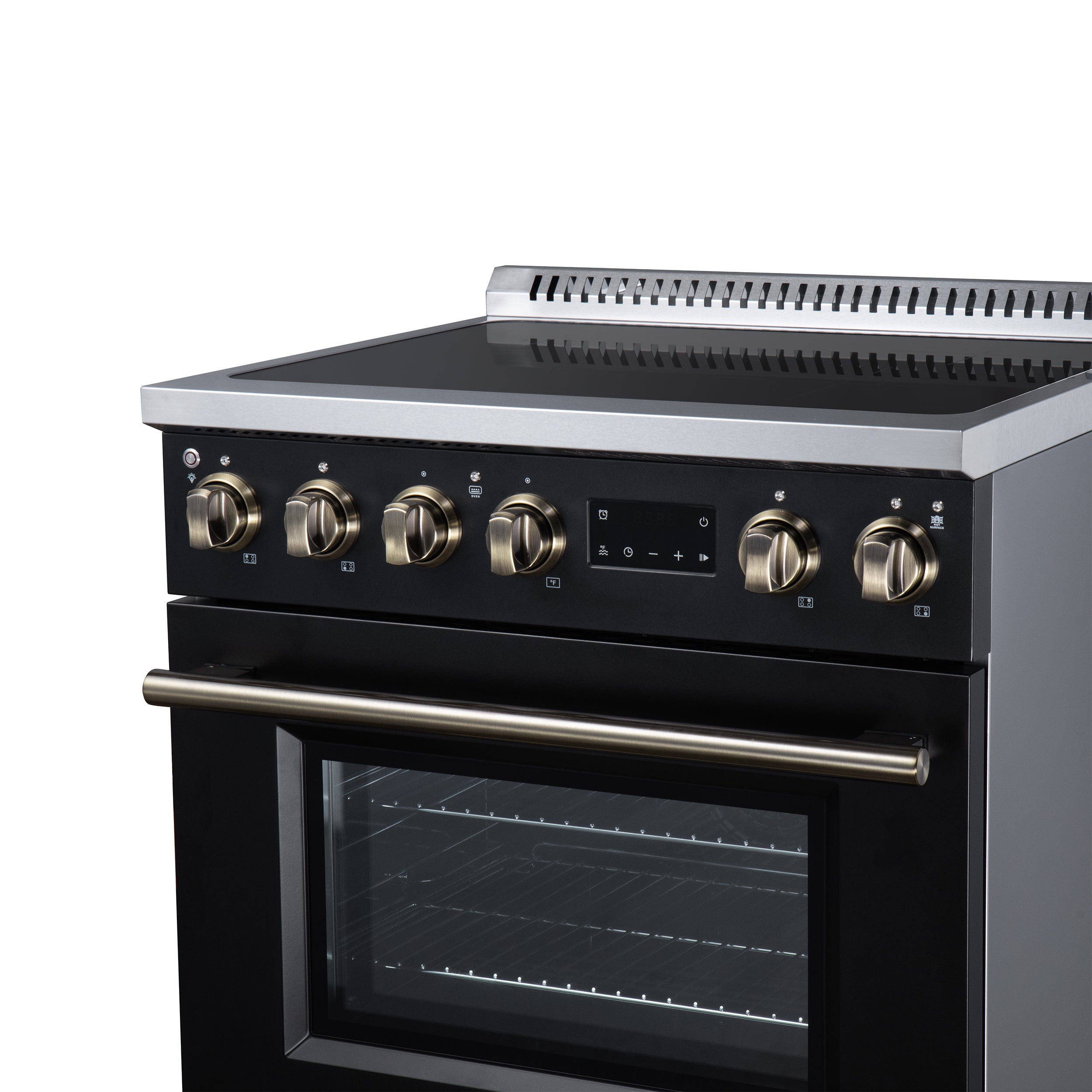 Torino 30 Inch Induction Range, 8,800W cooktop, 4.32 cf. True Convection Oven, Air Fry, Air Sous Vide, Smudge Resistant, Black