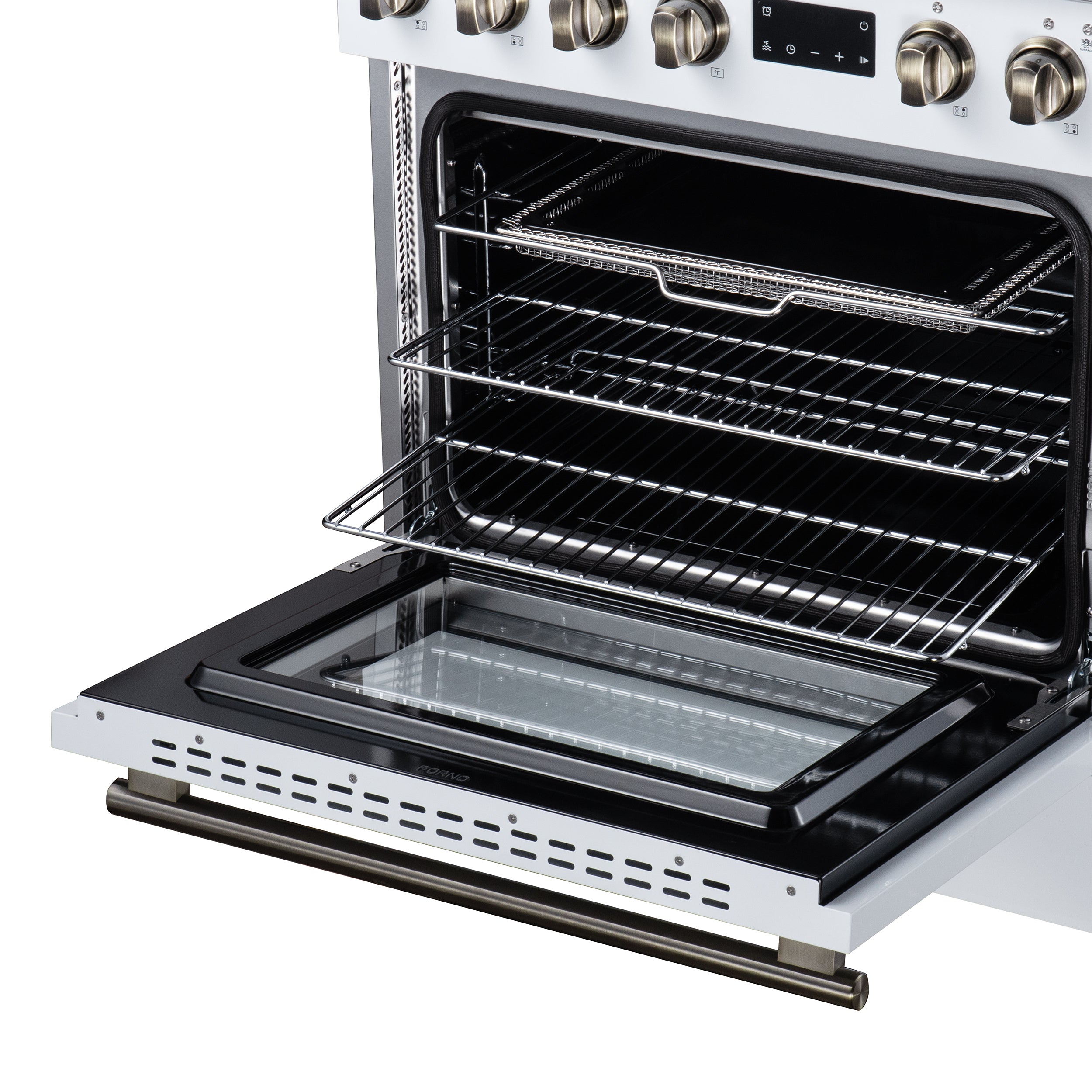 Torino 30 Inch Induction Range, 8,800W cooktop, 4.32 cf. True Convection Oven, Air Fry, Air Sous Vide, Smudge Resistant, White