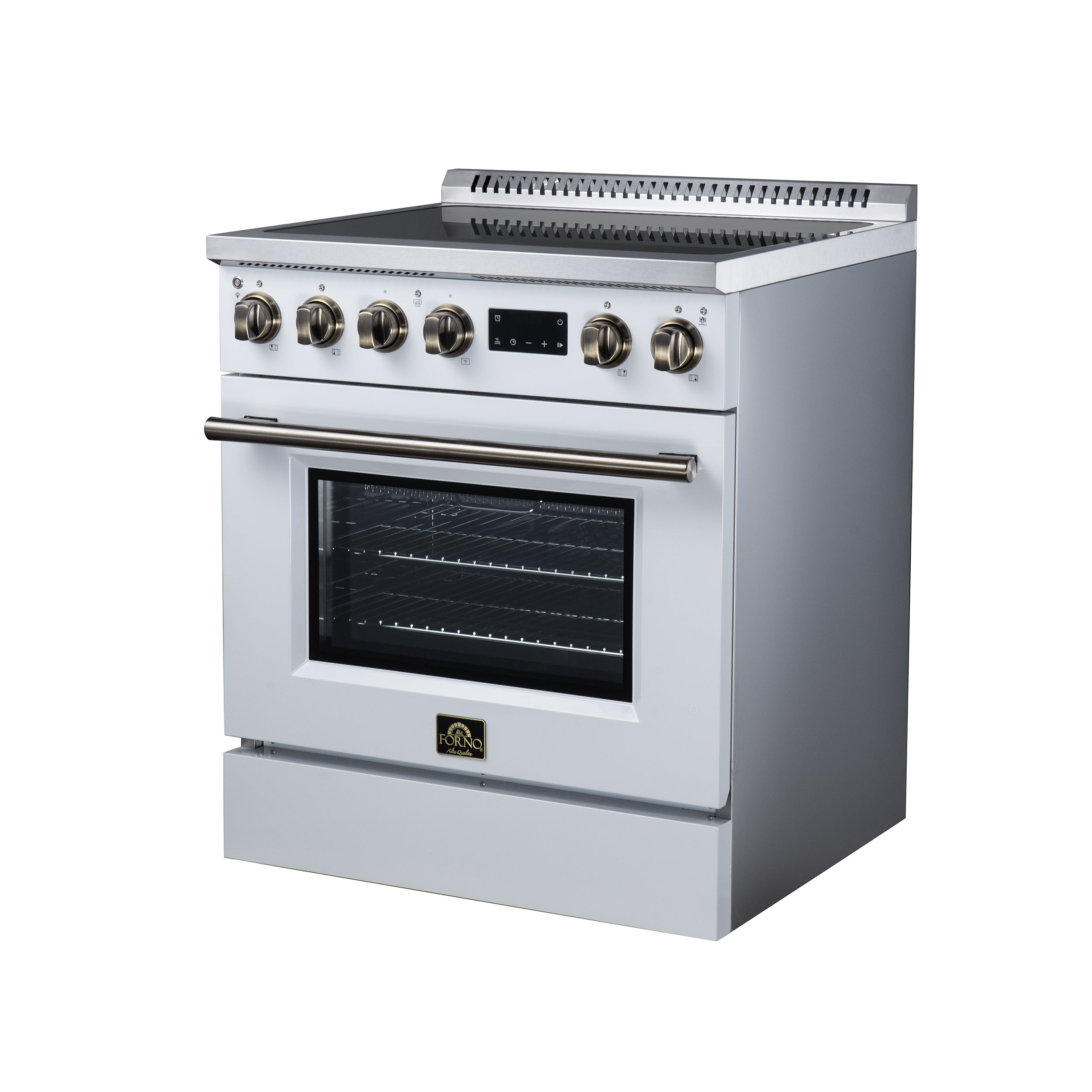 Torino 30 Inch Induction Range, 8,800W cooktop, 4.32 cf. True Convection Oven, Air Fry, Air Sous Vide, Smudge Resistant, White