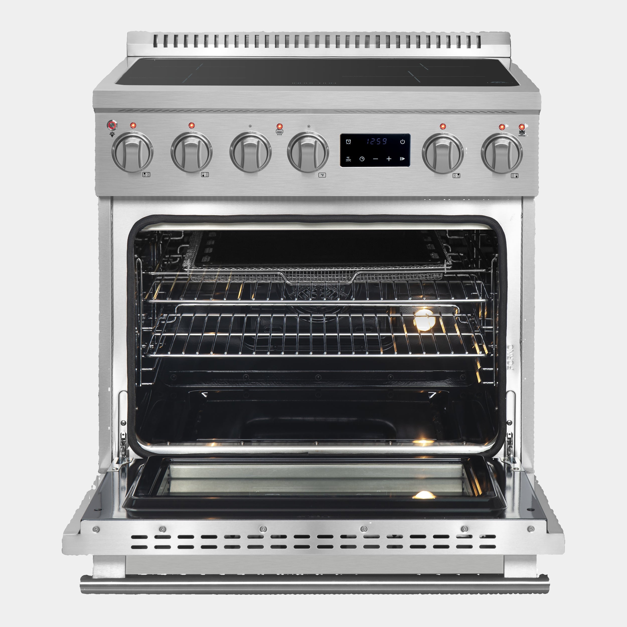 Forno Torino 30 in. 4.32 cu. ft. 4-Burner Stainless Steel Induction Range with Air Fry | FFSIN0936-30