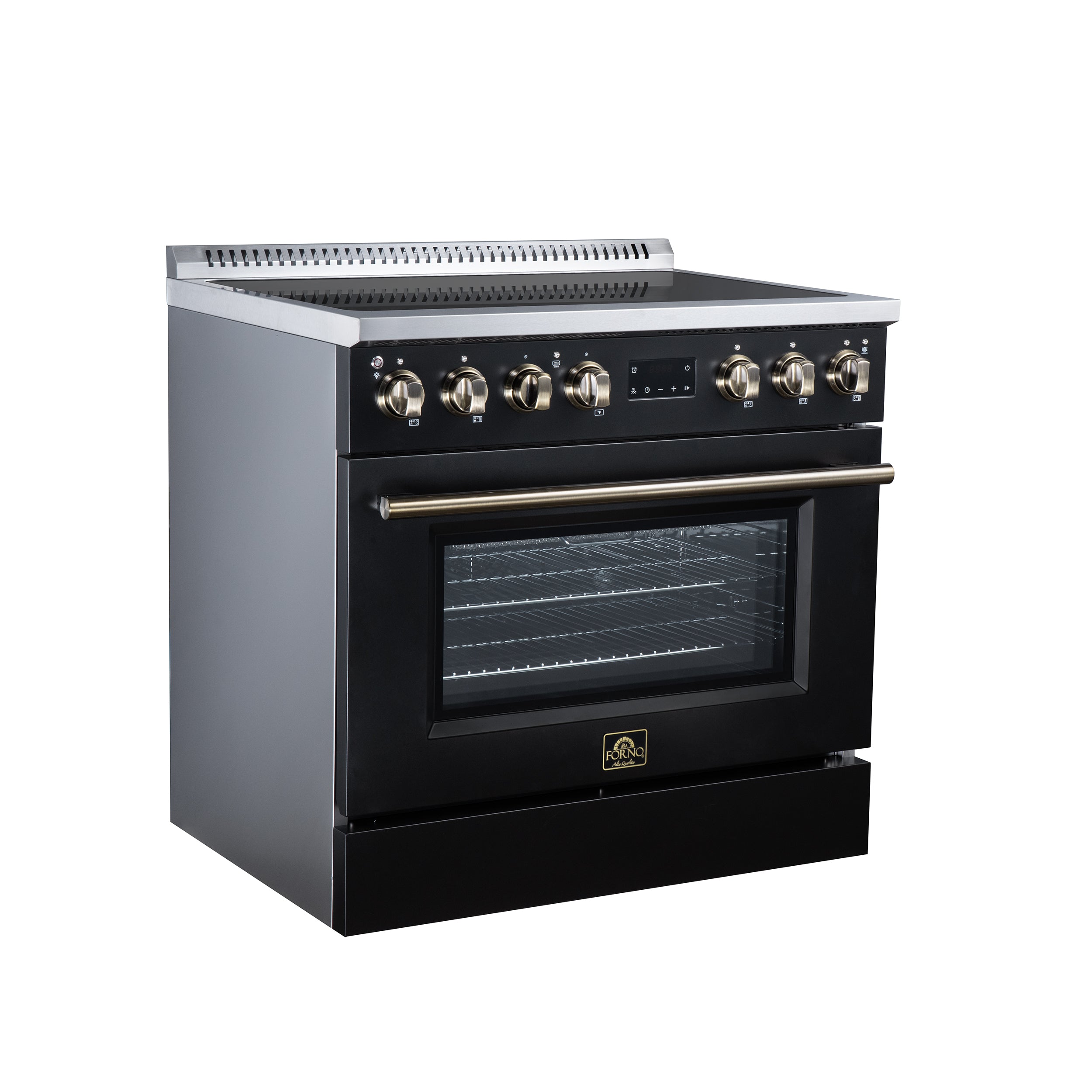 Torino 36 Inch Induction Range, 10,900W cooktop, 5.36 cf. True Convection Oven, Air Fry, Air Sous Vide, Smudge Resistant, Black