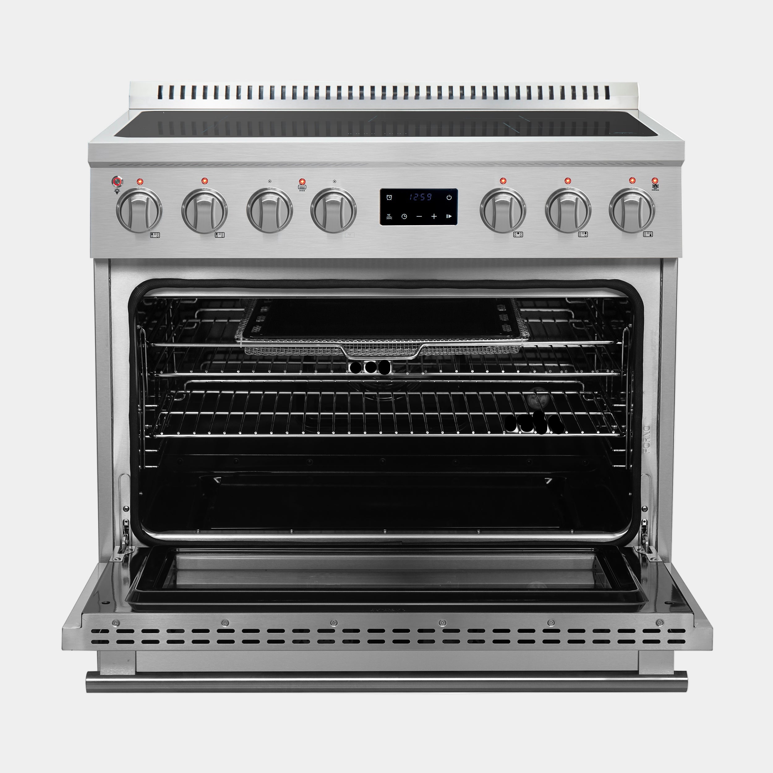 Forno Torino 36 in. 5.36 cu. ft. 5-Burner Stainless Steel Induction Range with Air Fry | FFSIN0936-36