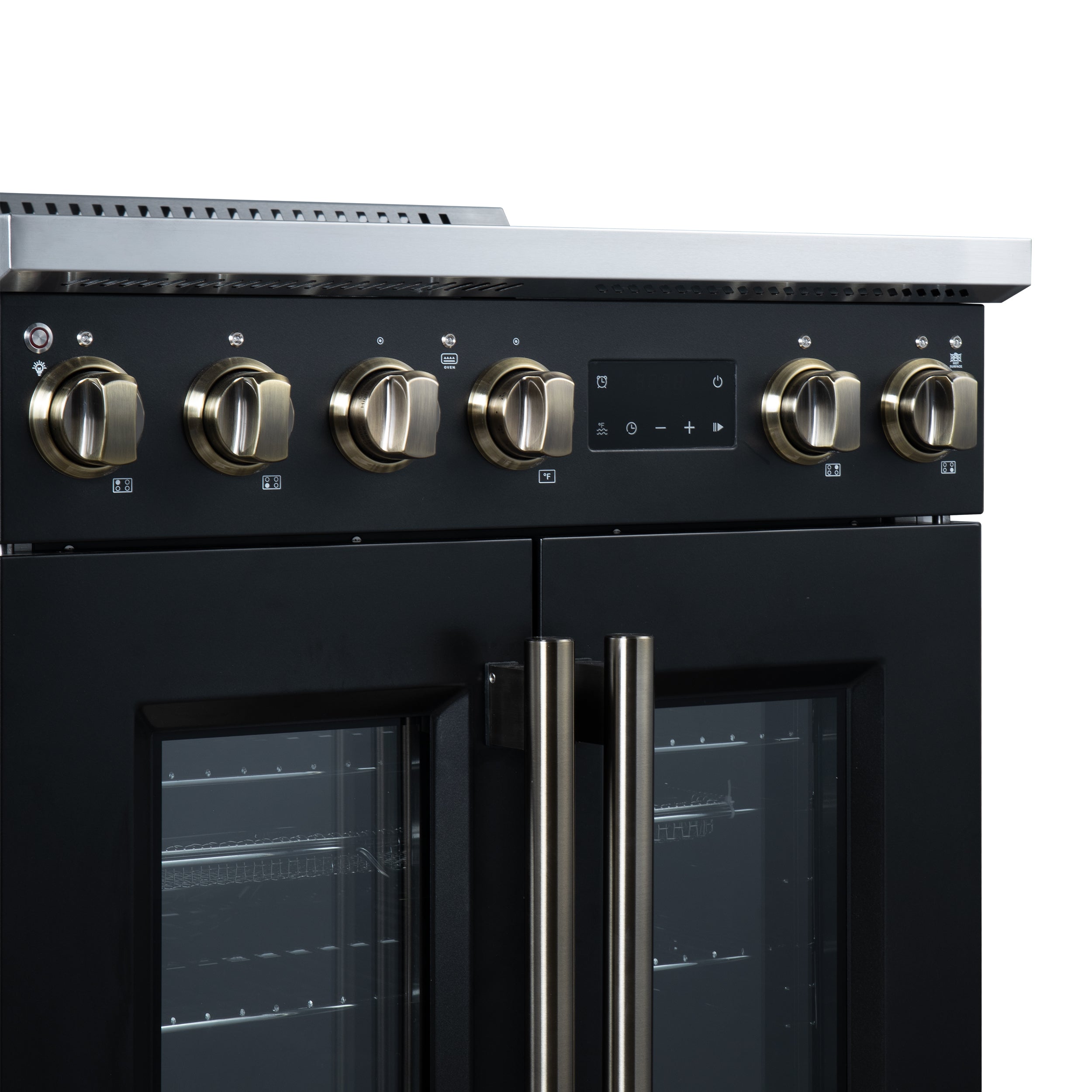 Forno Torino 30 in. 4.32 cu. ft. 5-Burner Black French Door Induction Range with Air Fry | FFSIN0950-30BLK