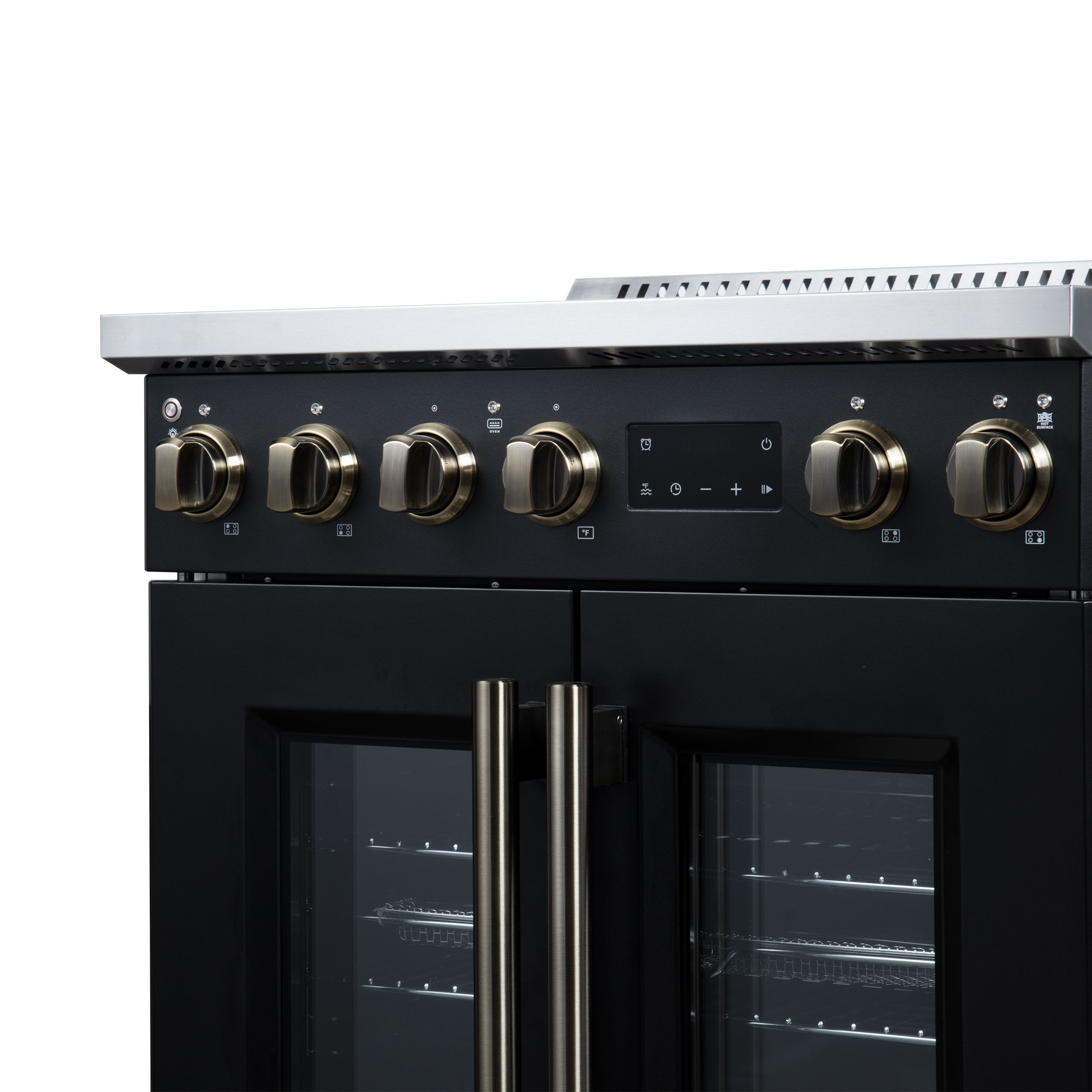 Forno Torino 30 in. 4.32 cu. ft. 5-Burner Black French Door Induction Range with Air Fry | FFSIN0950-30BLK