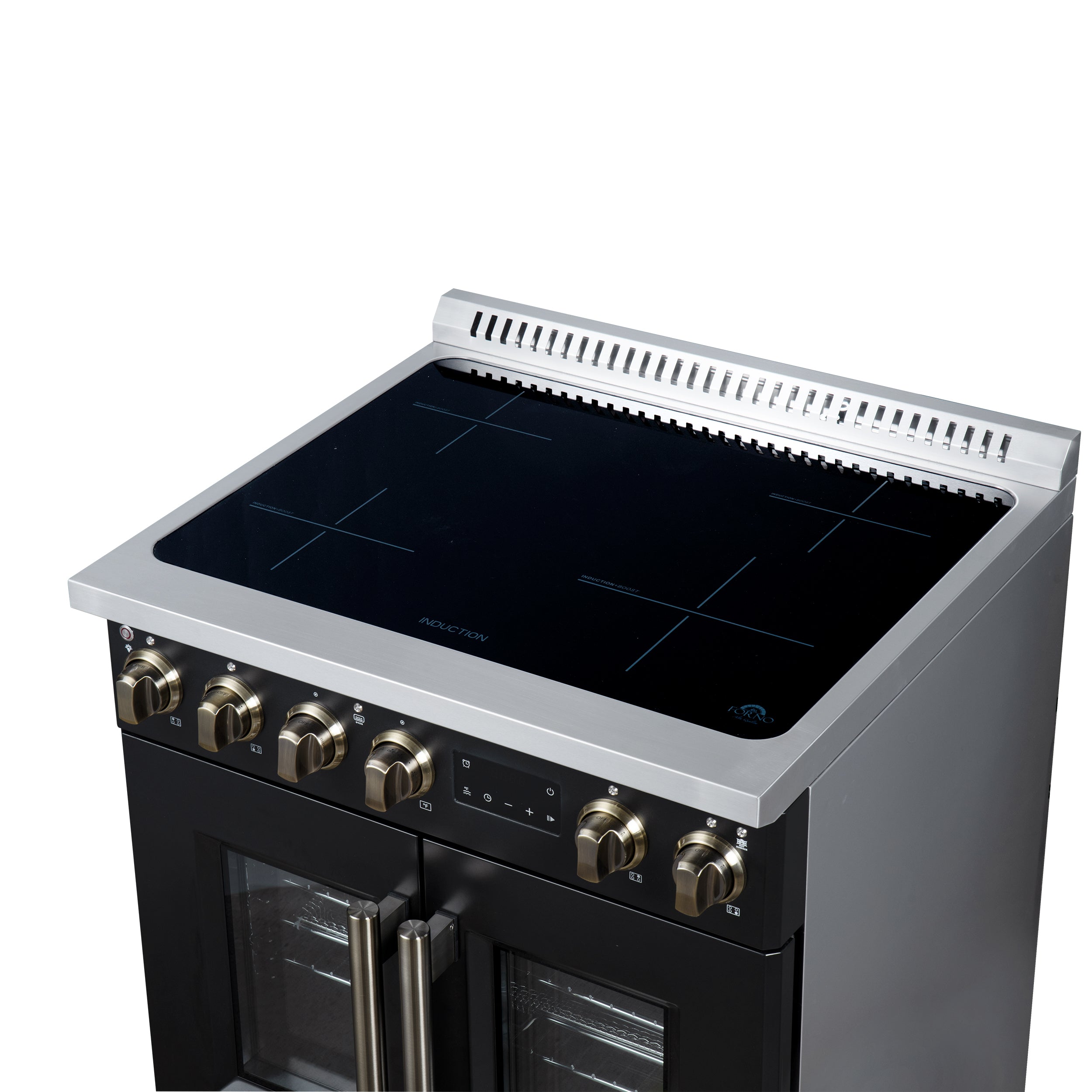 Forno Torino 30 in. 4.32 cu. ft. 5-Burner Black French Door Induction Range with Air Fry | FFSIN0950-30BLK
