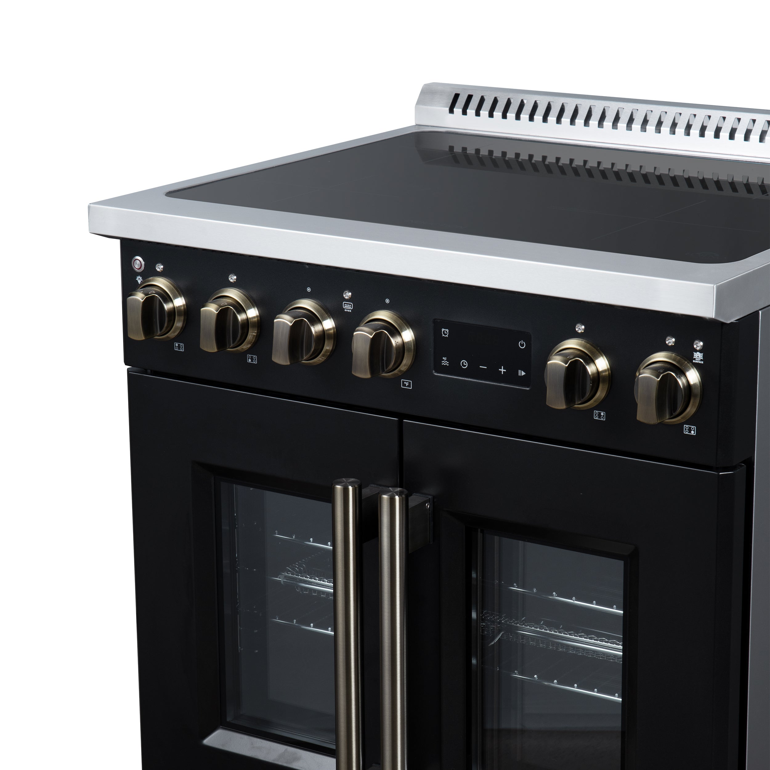 Forno Torino 30 in. 4.32 cu. ft. 5-Burner Black French Door Induction Range with Air Fry | FFSIN0950-30BLK