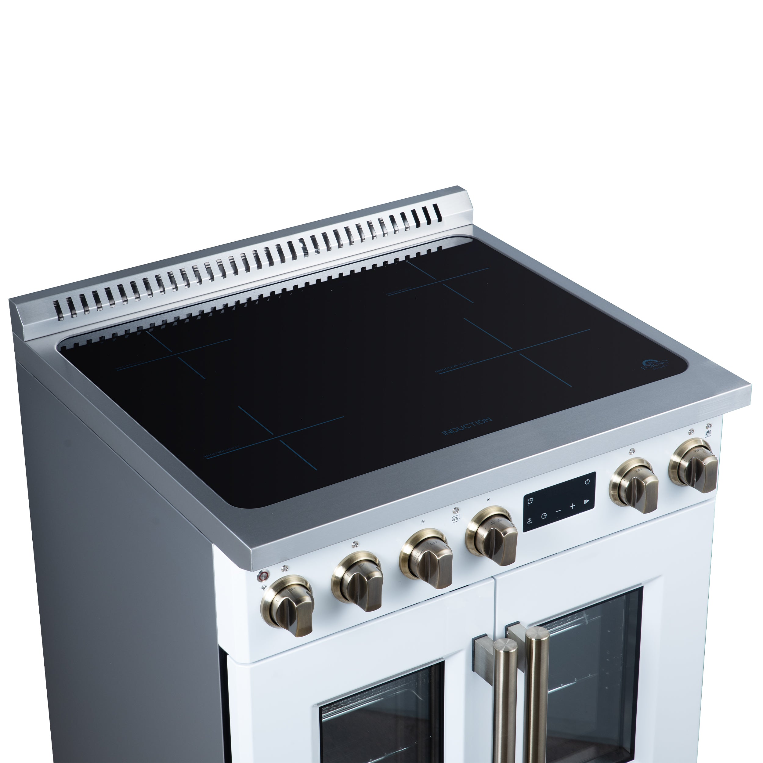 Forno Torino 30 in. 4.32 cu. ft. 5-Burner White French Door Induction Range with Air Fry | FFSIN0950-30WHT