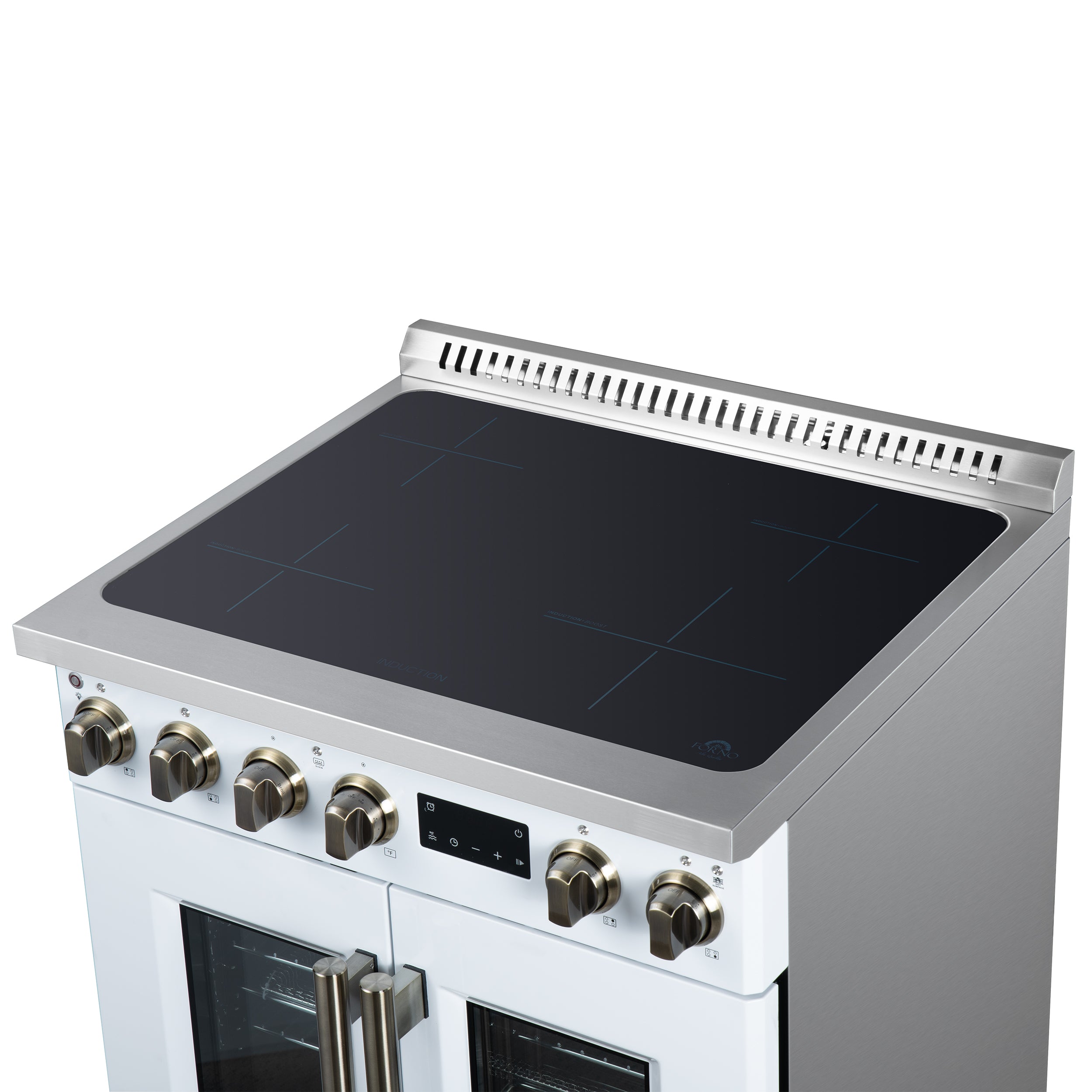 Forno Torino 30 in. 4.32 cu. ft. 5-Burner White French Door Induction Range with Air Fry | FFSIN0950-30WHT