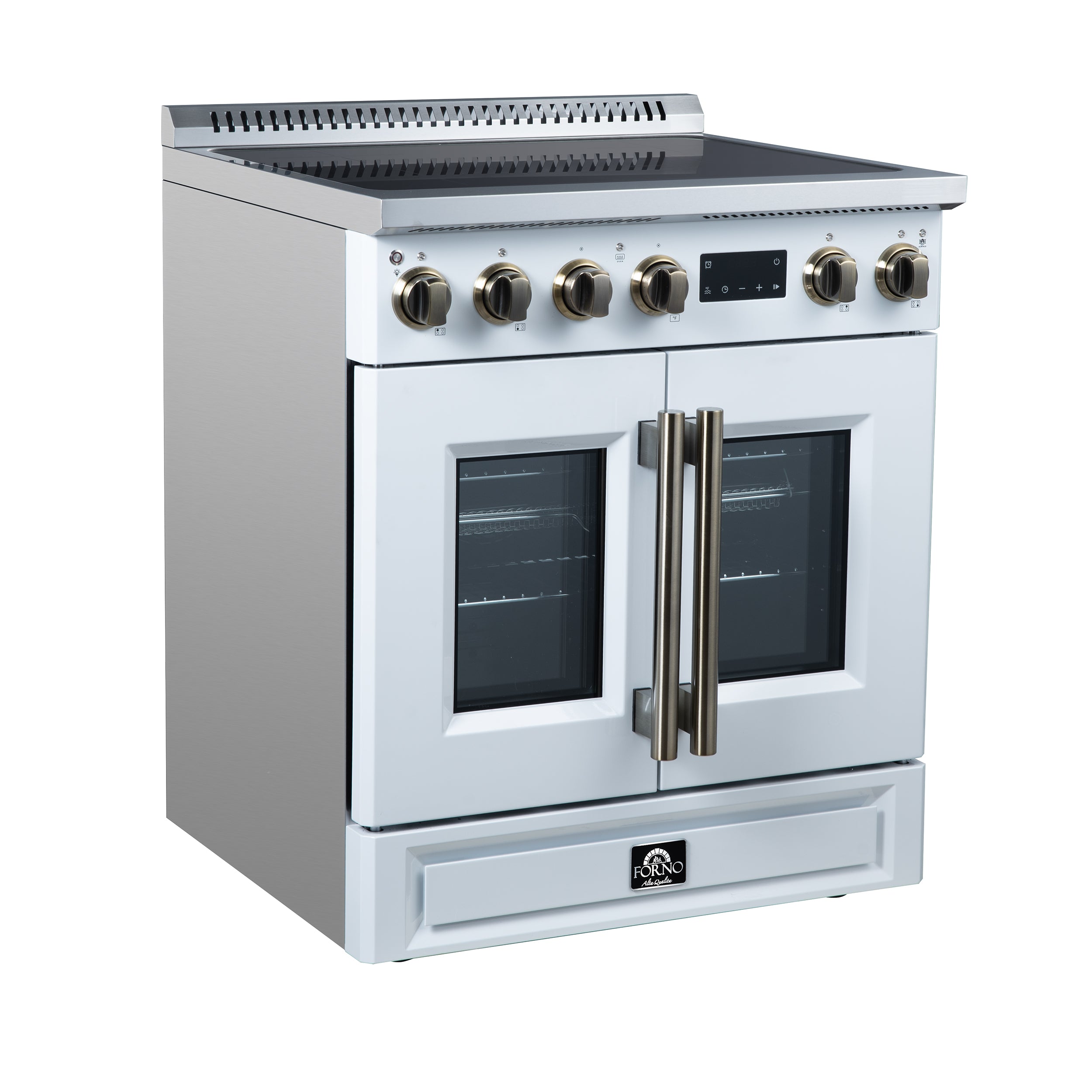 Forno Torino 30 in. 4.32 cu. ft. 5-Burner White French Door Induction Range with Air Fry | FFSIN0950-30WHT