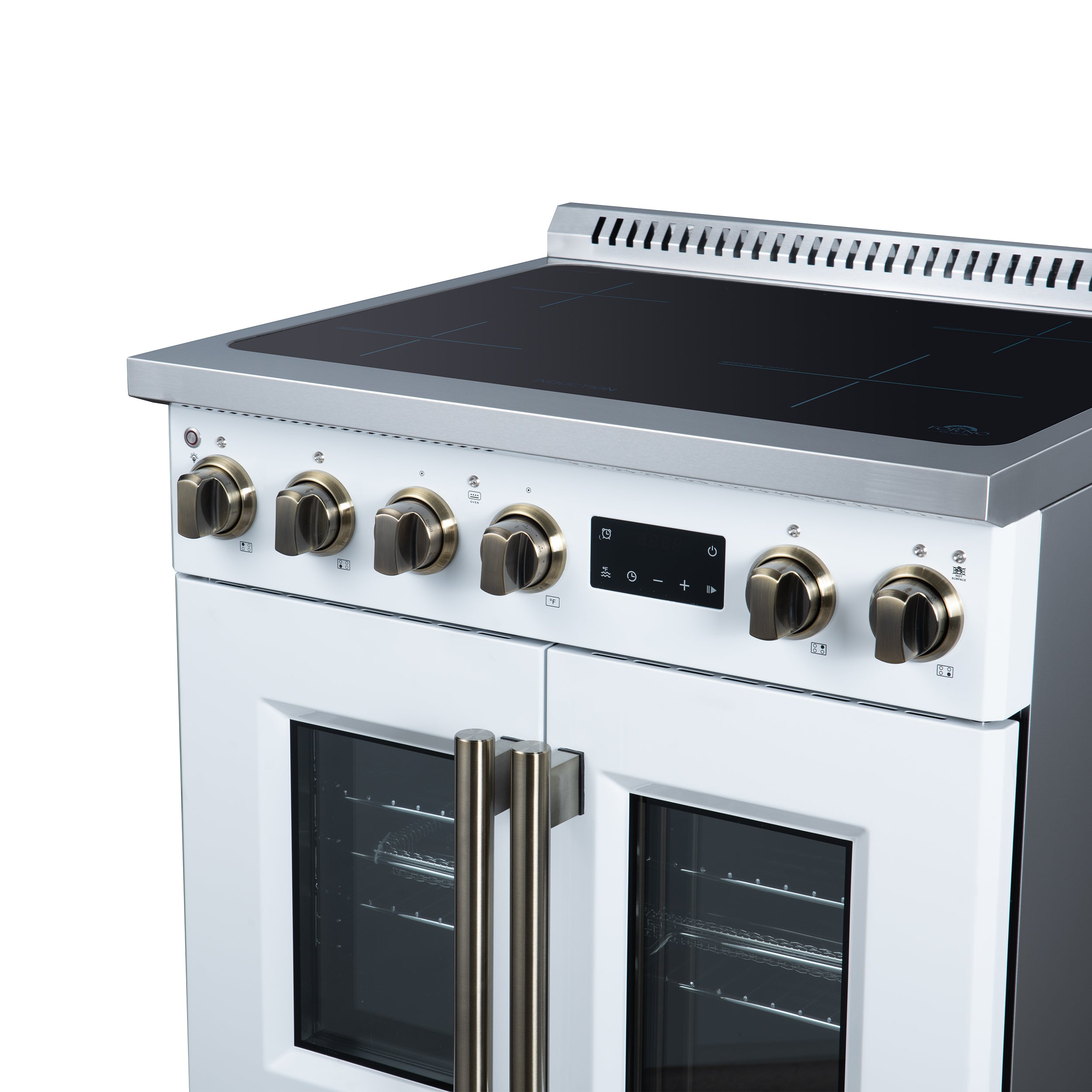 Forno Torino 30 in. 4.32 cu. ft. 5-Burner White French Door Induction Range with Air Fry | FFSIN0950-30WHT