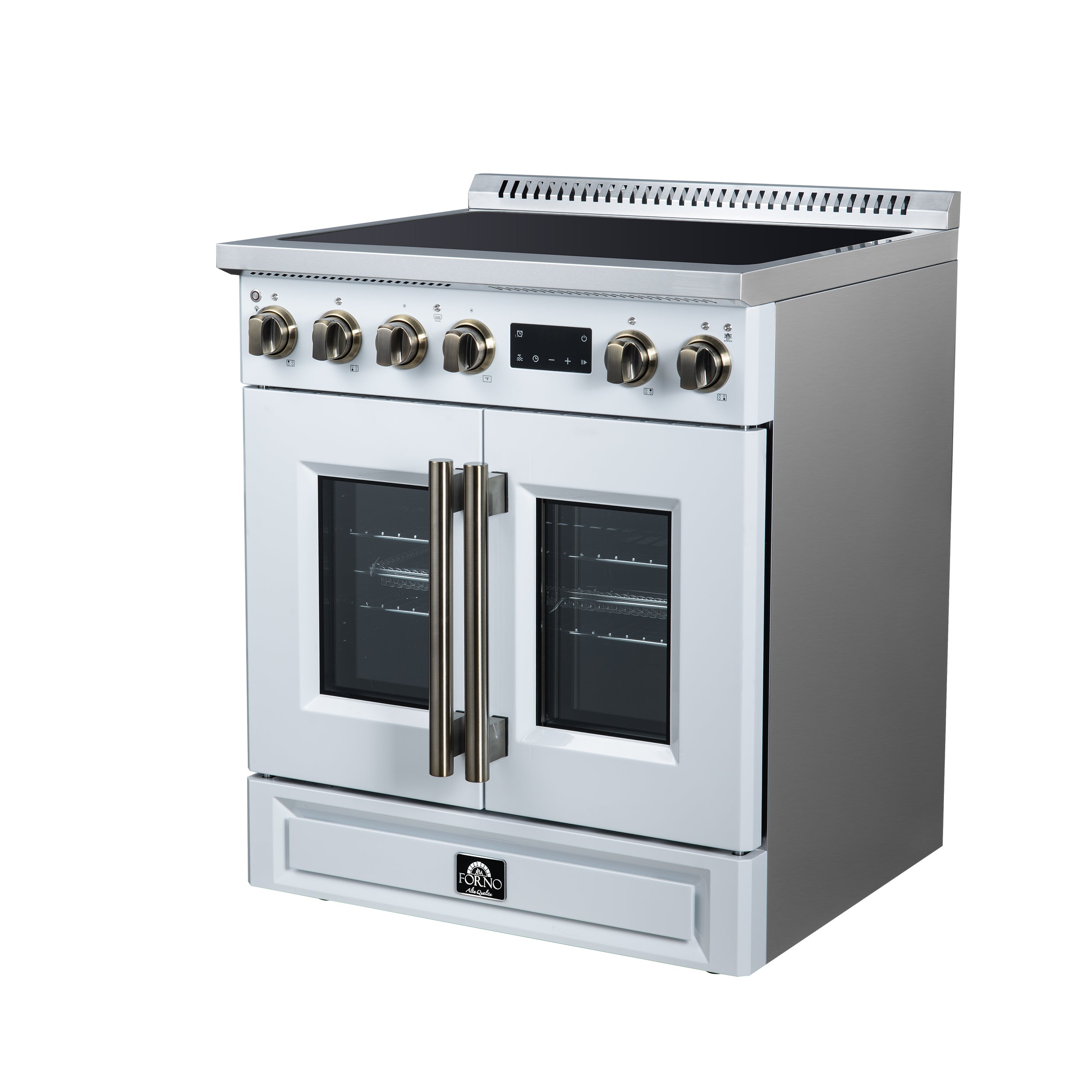 Forno Torino 30 in. 4.32 cu. ft. 5-Burner White French Door Induction Range with Air Fry | FFSIN0950-30WHT