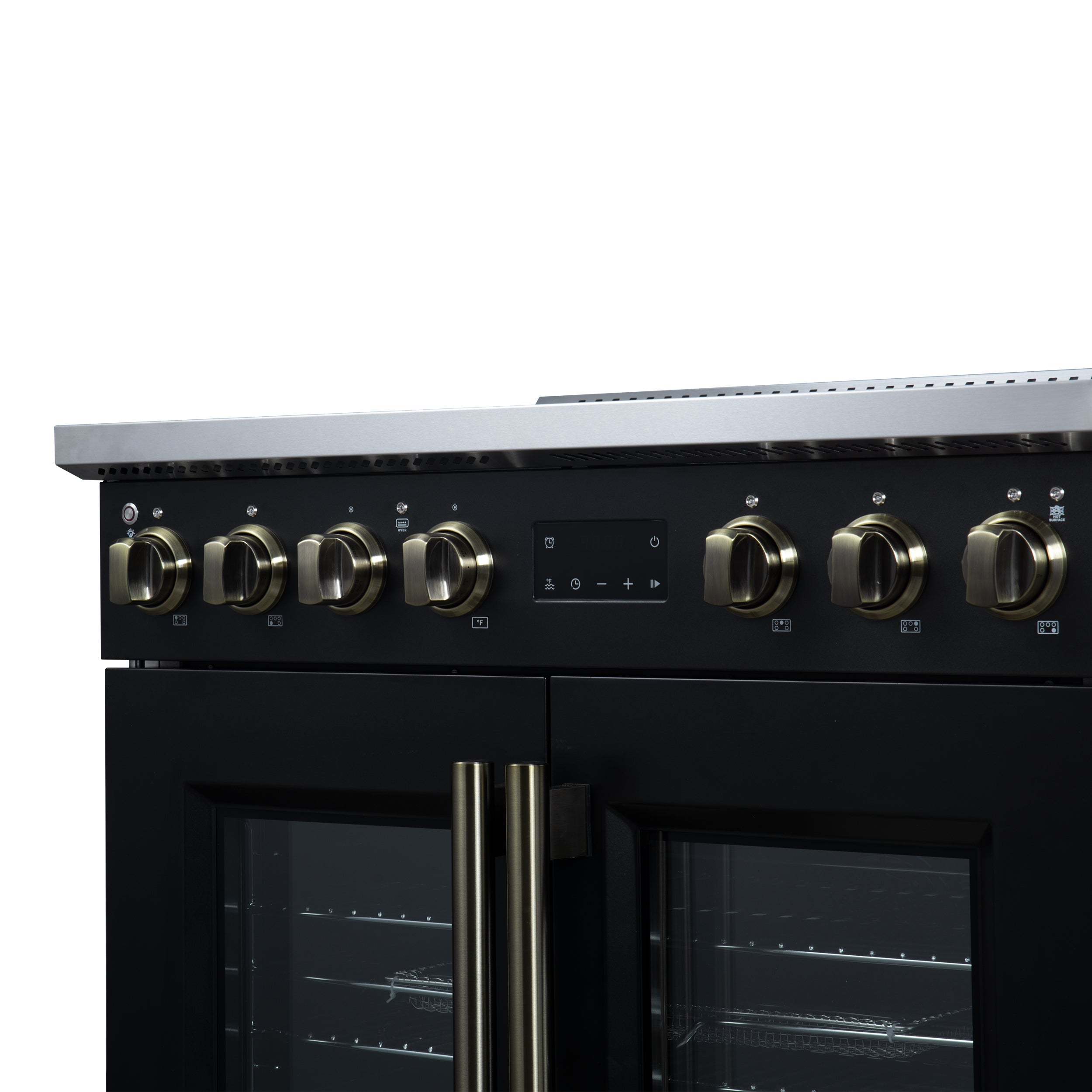 Forno Torino 36 in. 5.36 cu. ft. 5-Burner Black French Door Induction Range with Air Fry | FFSIN0950-36BLK