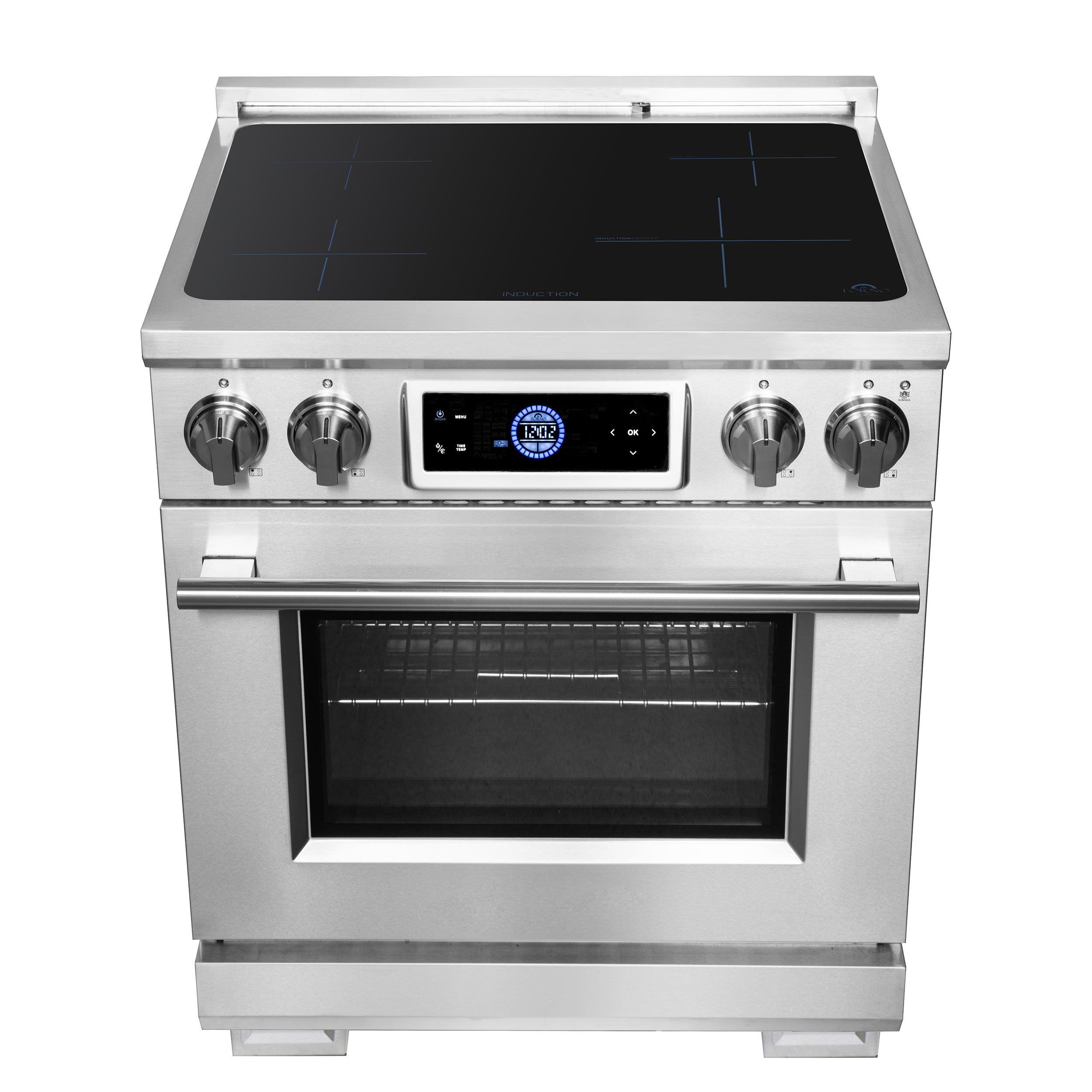 Forno Maximus 30 in. 4.32 cu. ft. 4-Burner Stainless Steel Induction Range with Air Fry | FFSIN0968-30