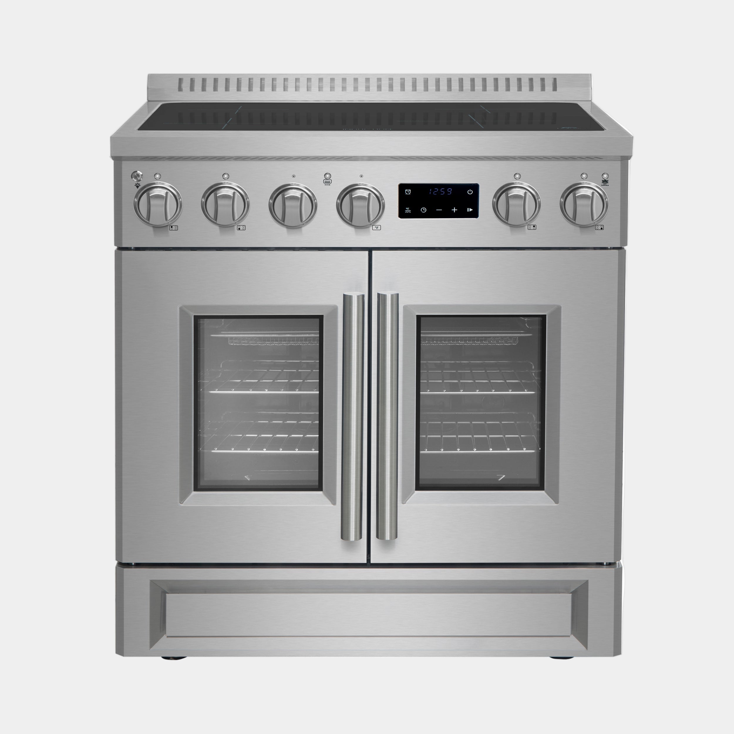 Forno Torino 30 in. 4.32 cu. ft. 4-Burner Stainless Steel French Door Induction Range with Air Fry | FFSIN0950-30