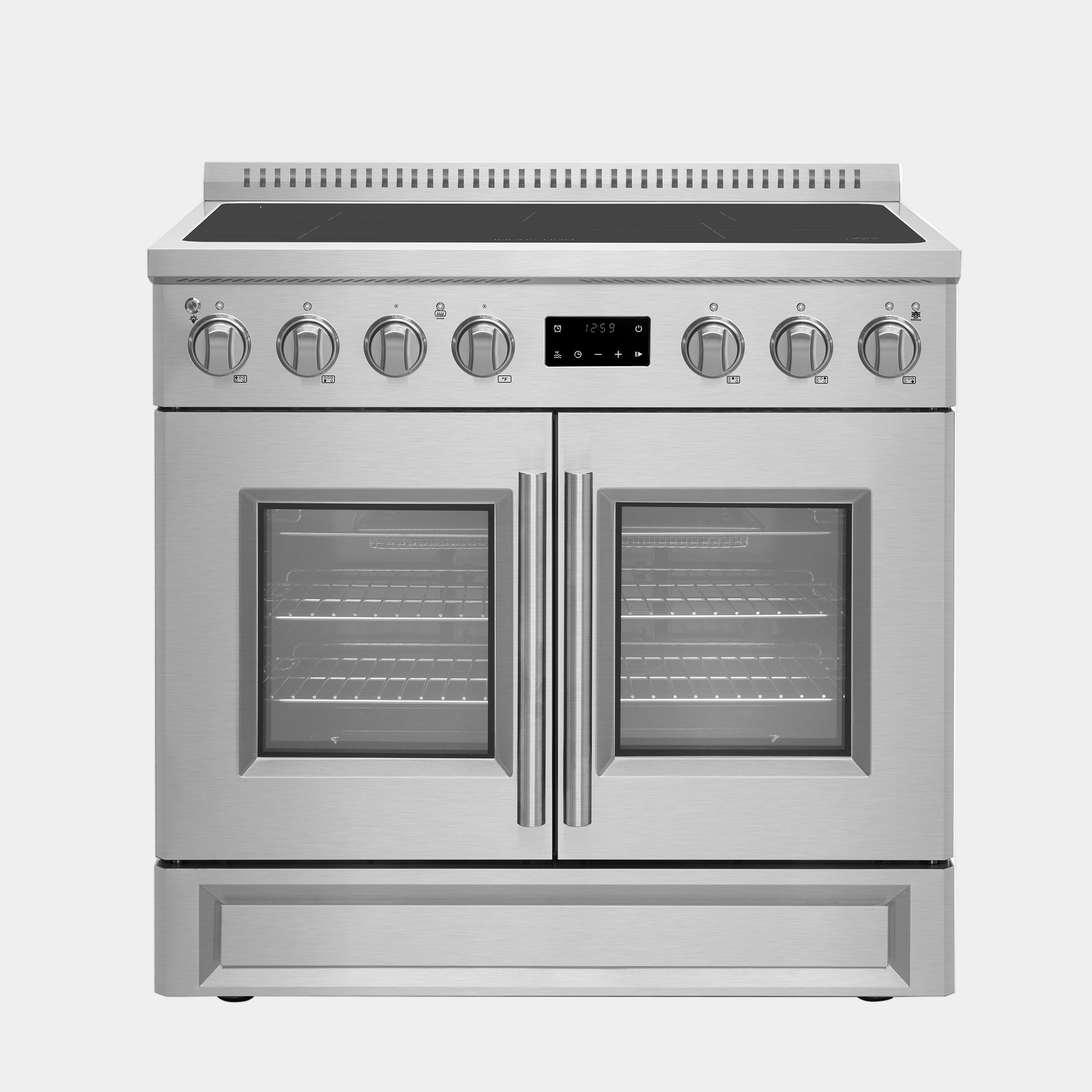 Forno Torino 36 in. 5.36 cu. ft. 5-Burner Stainless Steel French Door Induction Range with Air Fry | FFSIN0950-36