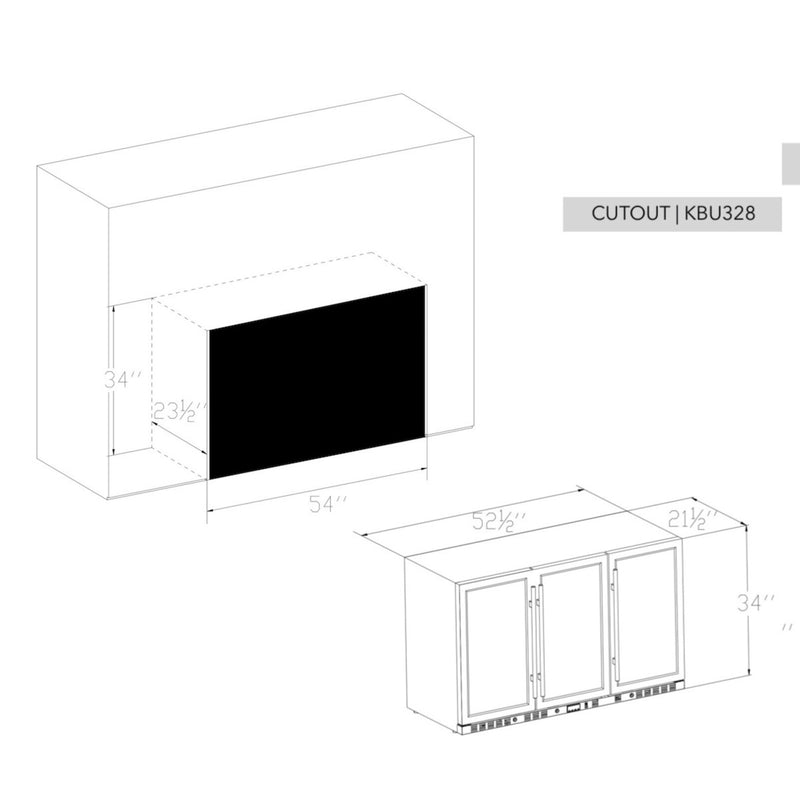 Kingsbottle 53 in. Stainless Steel Heating Glass 3 Door Beverage Cooler