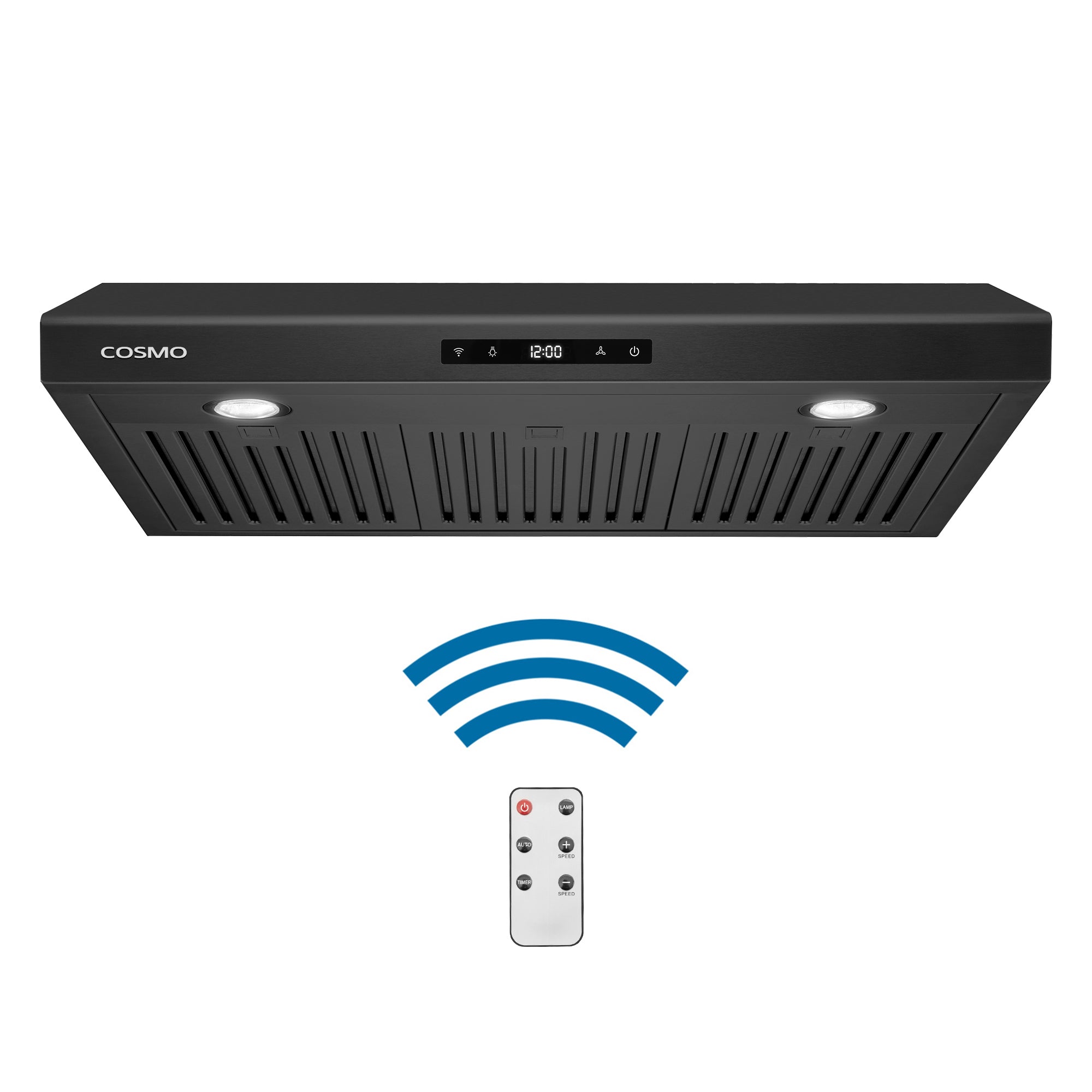 Cosmo Haven 30 in. 500 CFM Black Under-Cabinet Range Hood, Touch Controls | COS-KS6U30-BK