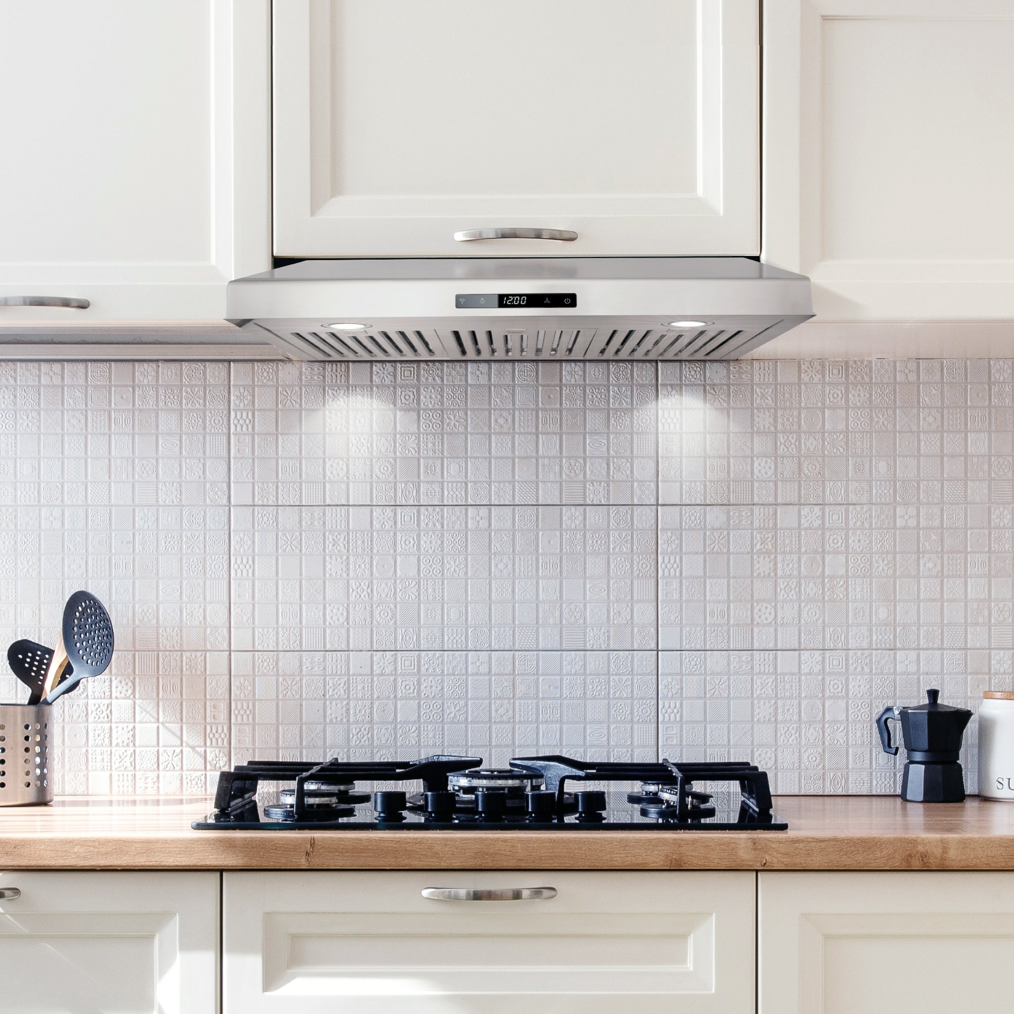 Cosmo Haven 30 in. 500 CFM Stainless Steel Under-Cabinet Range Hood, Touch Controls | COS-KS6U30