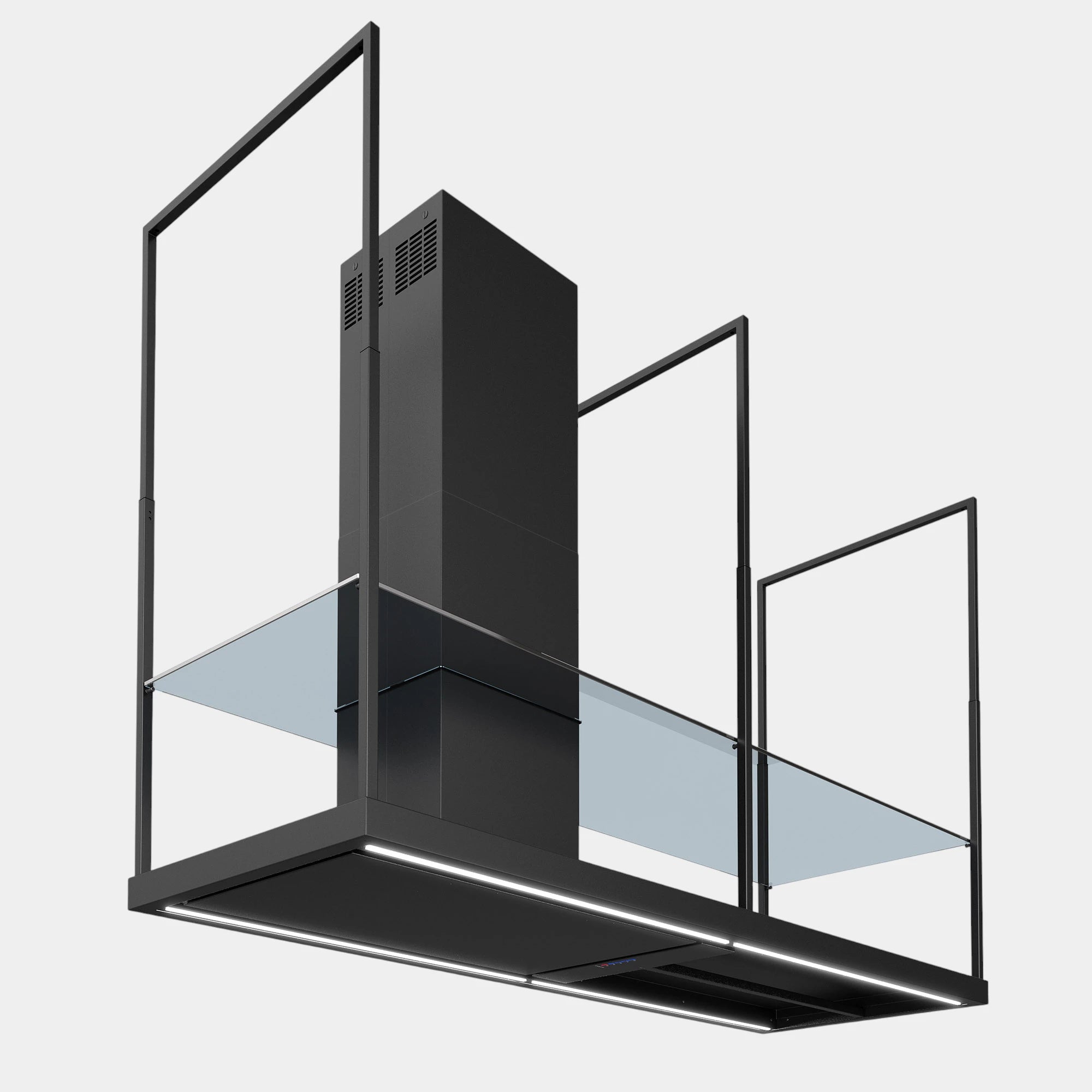 Futuro Cage 69 in. 940 CFM Black Island Mount Range Hood | IS69CAGE-BLK