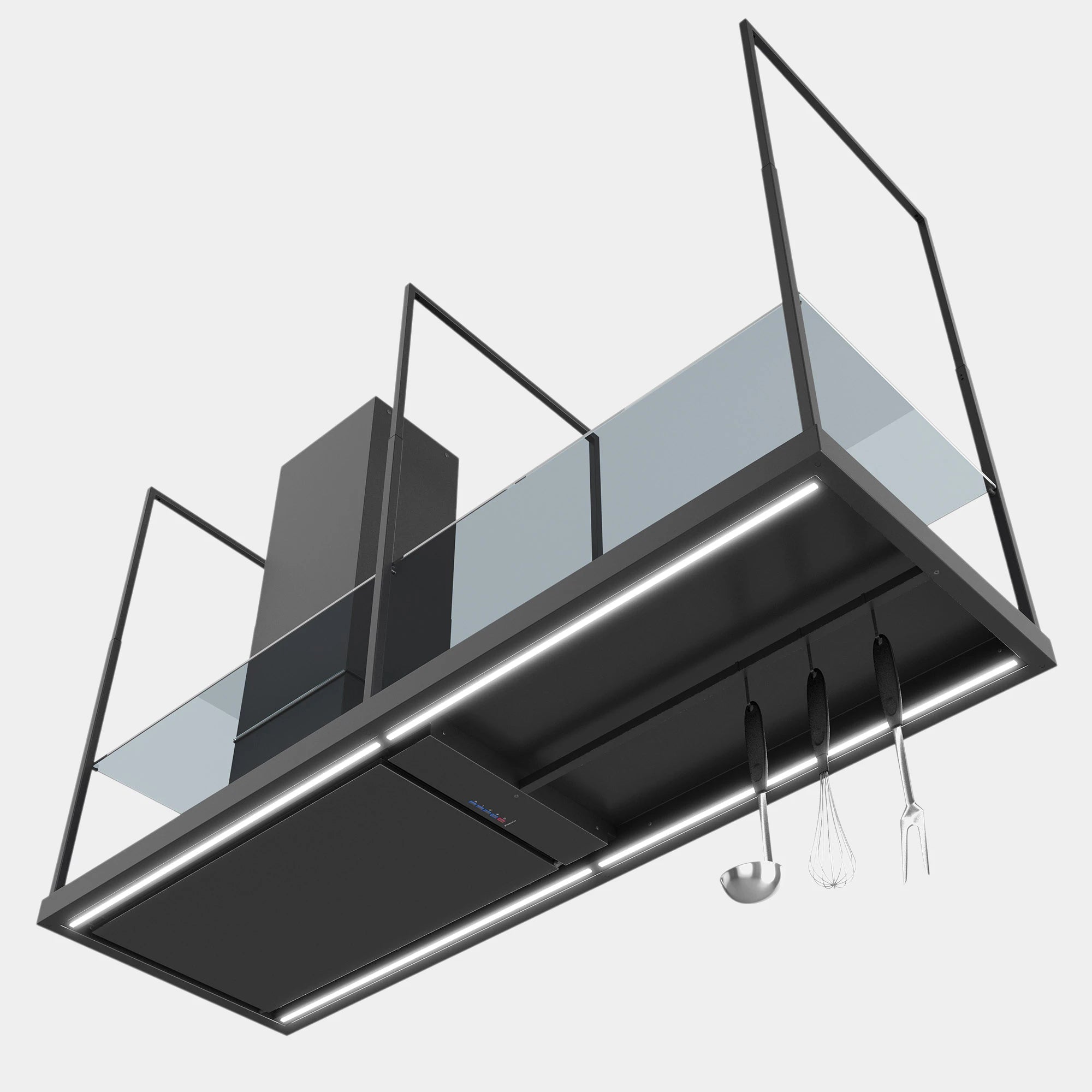 Futuro Cage 69 in. 940 CFM Black Island Mount Range Hood | IS69CAGE-BLK