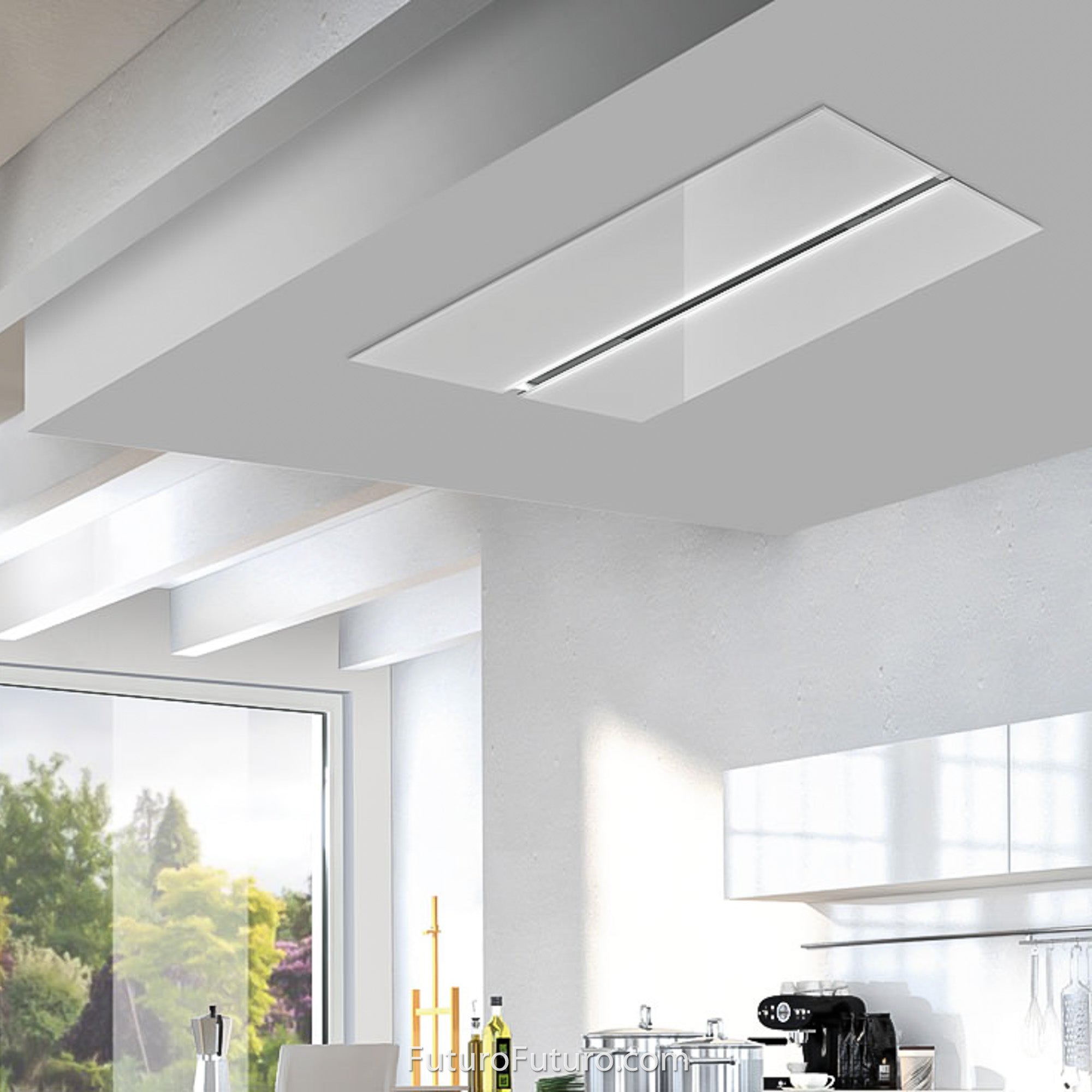 Futuro Savona 36 in. 940 CFM White Ceiling Mount Range Hood | IS36SAVONA-WHT
