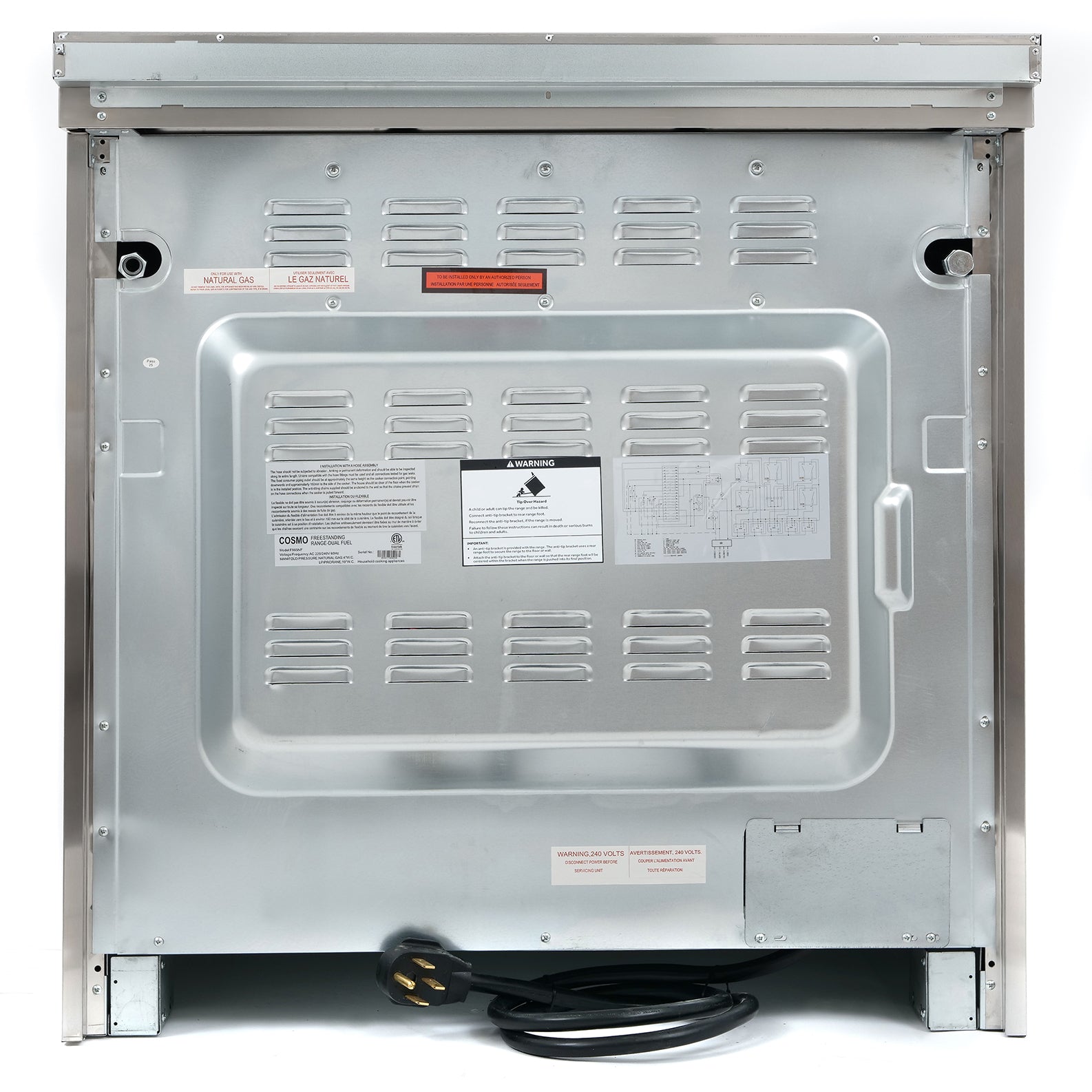 Cosmo Stellar 36 in. 3.8 cu. ft. 5-Burner Stainless Steel Dual Fuel Range with Storage Drawer | F965NF