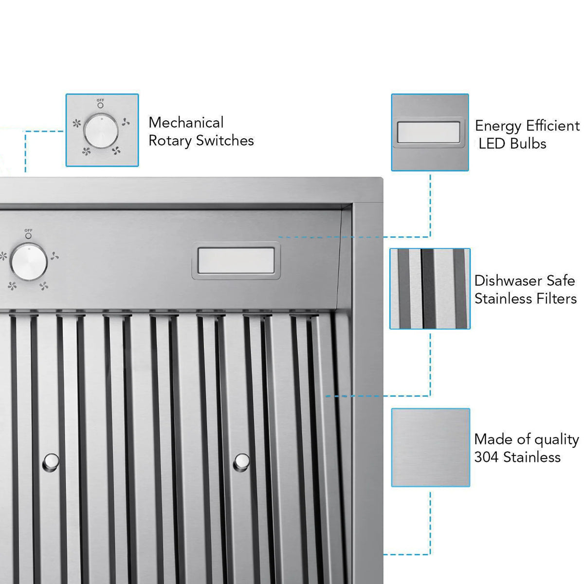 VICTORY Q2 36 in. 700 CFM Stainless Steel Insert Range Hood | Q2-36