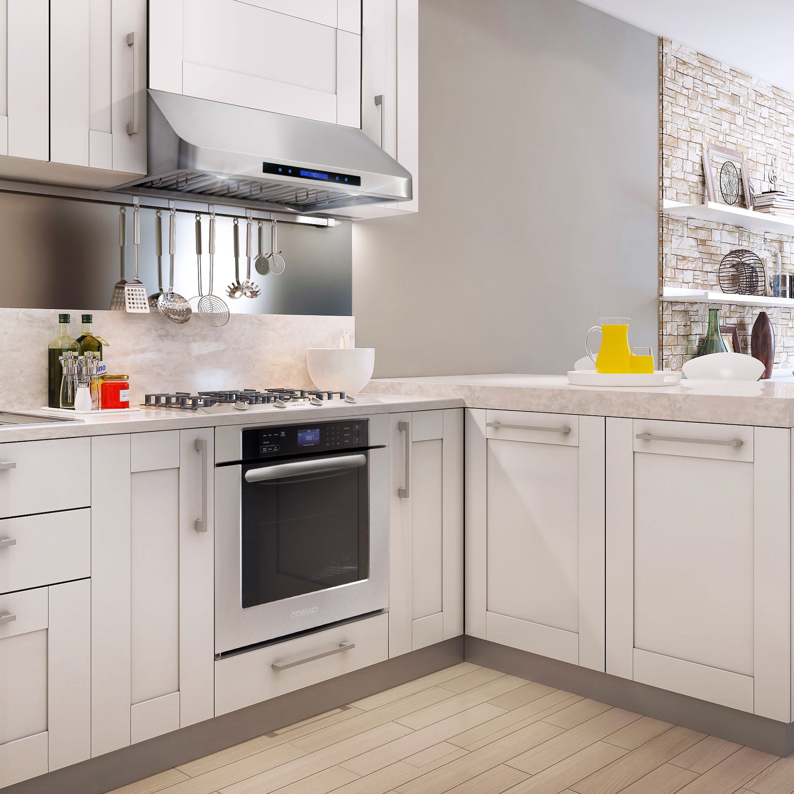 Cosmo Haven 30 in. 500 CFM Stainless Steel Under-Cabinet Range Hood, Touch Controls | COS-QS75