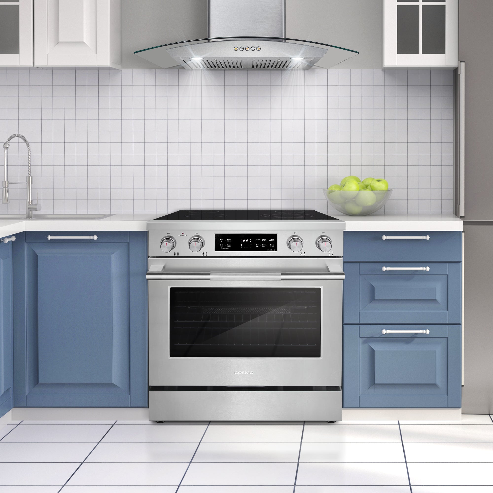 Cosmo Stellar 30 in. 4.8 cu. ft. 4-Burner Stainless Steel Electric Range with Storage Drawer | COS-RES304SS