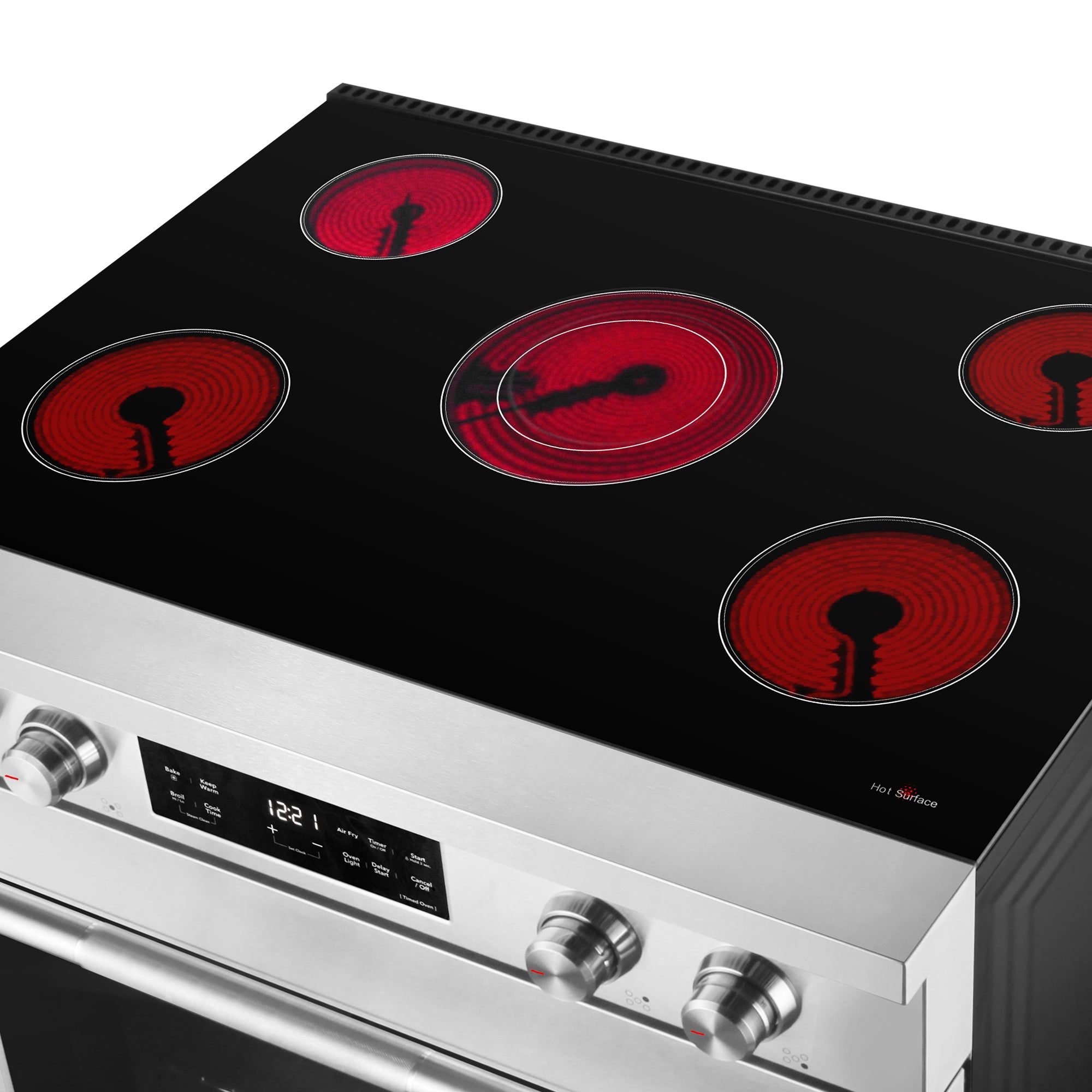 Cosmo Stellar 36 in. 6.1 cu. ft. 5-Burner Stainless Steel Electric Range with Air Fry and Storage Drawer | COS-RES365SS