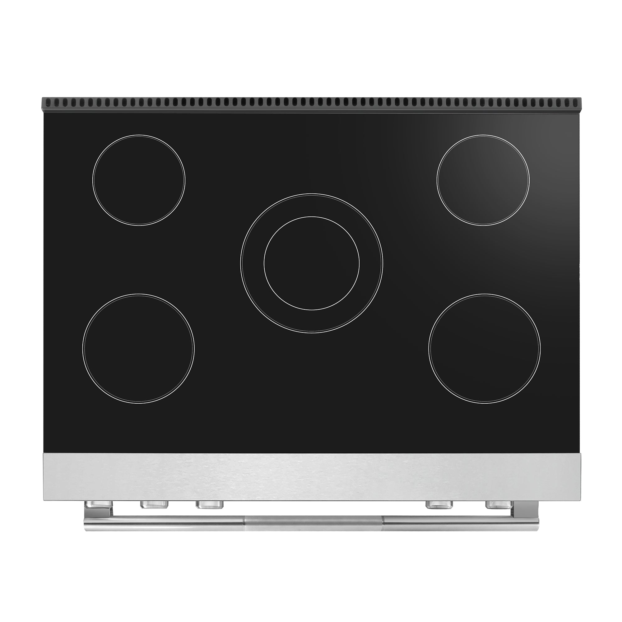 Cosmo Stellar 36 in. 6.1 cu. ft. 5-Burner Stainless Steel Electric Range with Air Fry and Storage Drawer | COS-RES365SS